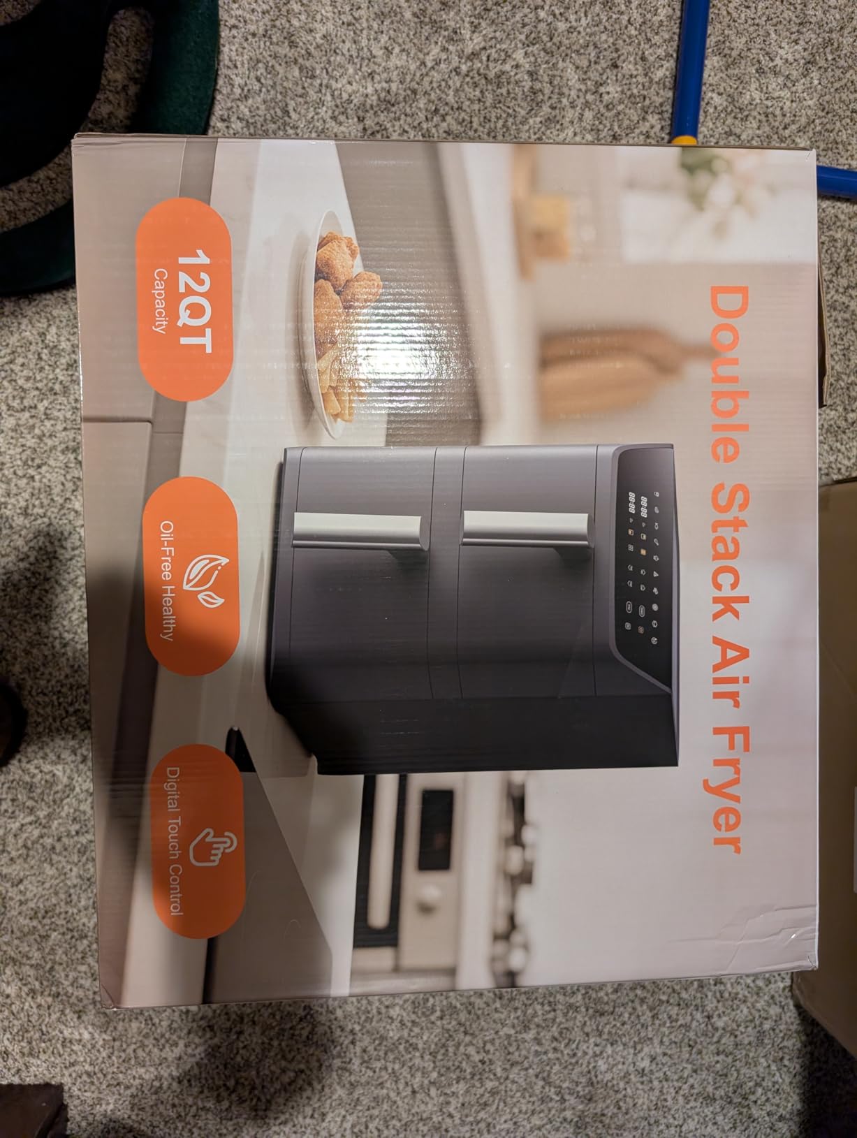 Cosori Dual Basket Air Fryer, 12.6QT Family-Size for 10-12 People, XL Basket for 6LB Whole Chicken, DoubleStack Compact Design, 10-in-1 Functions with Reheat, Dehydrate & SyncFinish, Dishwasher-Safe, Black customer photo 1