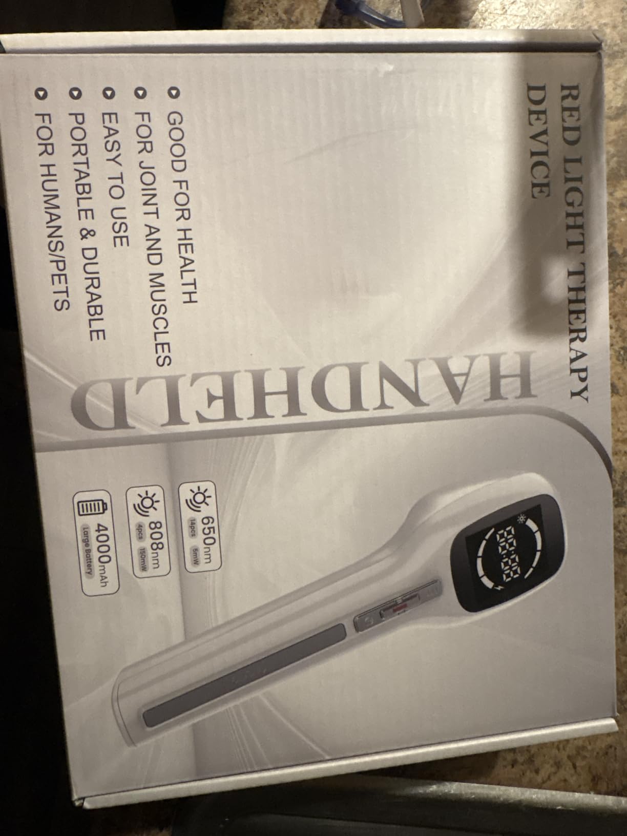 Cold Laser Therapy Device for Humans & Dogs, 4x808nm + 14x650nm Red Light Therapy for Body Pain Relief, Handheld LLLT Near Infrared Light Wand with Stand for Joint, Back, Knee, Muscle Use customer photo 1