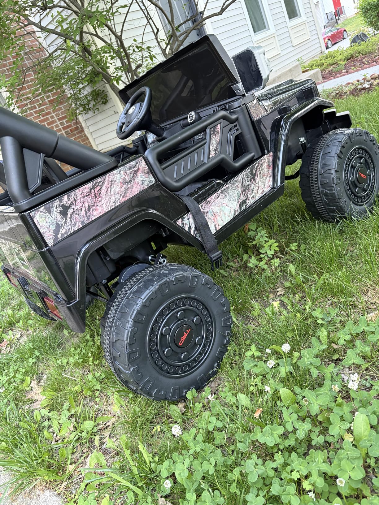 24V Ride on Toys for Kids, Licensed Toyota FJ, 2 Seater Ride on Car with Remote Control, Electric Car w/ 4-Wheeler Suspension, Led Light, Music, USB, Electric Vehicle for Age 3-8, Camouflage customer photo 2