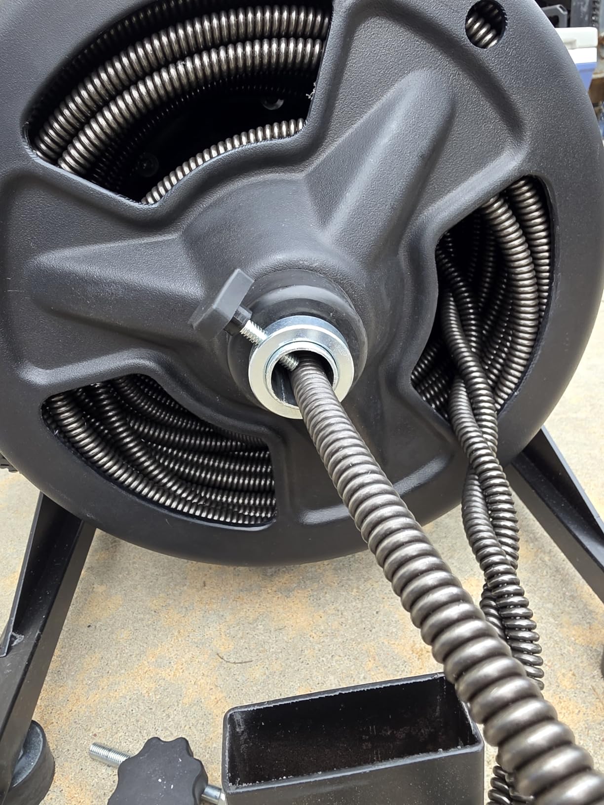 POPULO 75 ft x 1/2 inch Upgraded Electric Sewer Drain Snake Auger with 8 Cutters and 1 Root Killer, for 2-4 inch Pipes, Auto Feed Plumbing Drain Cleaner Machine, PEDC-75 Generation Two customer photo 2