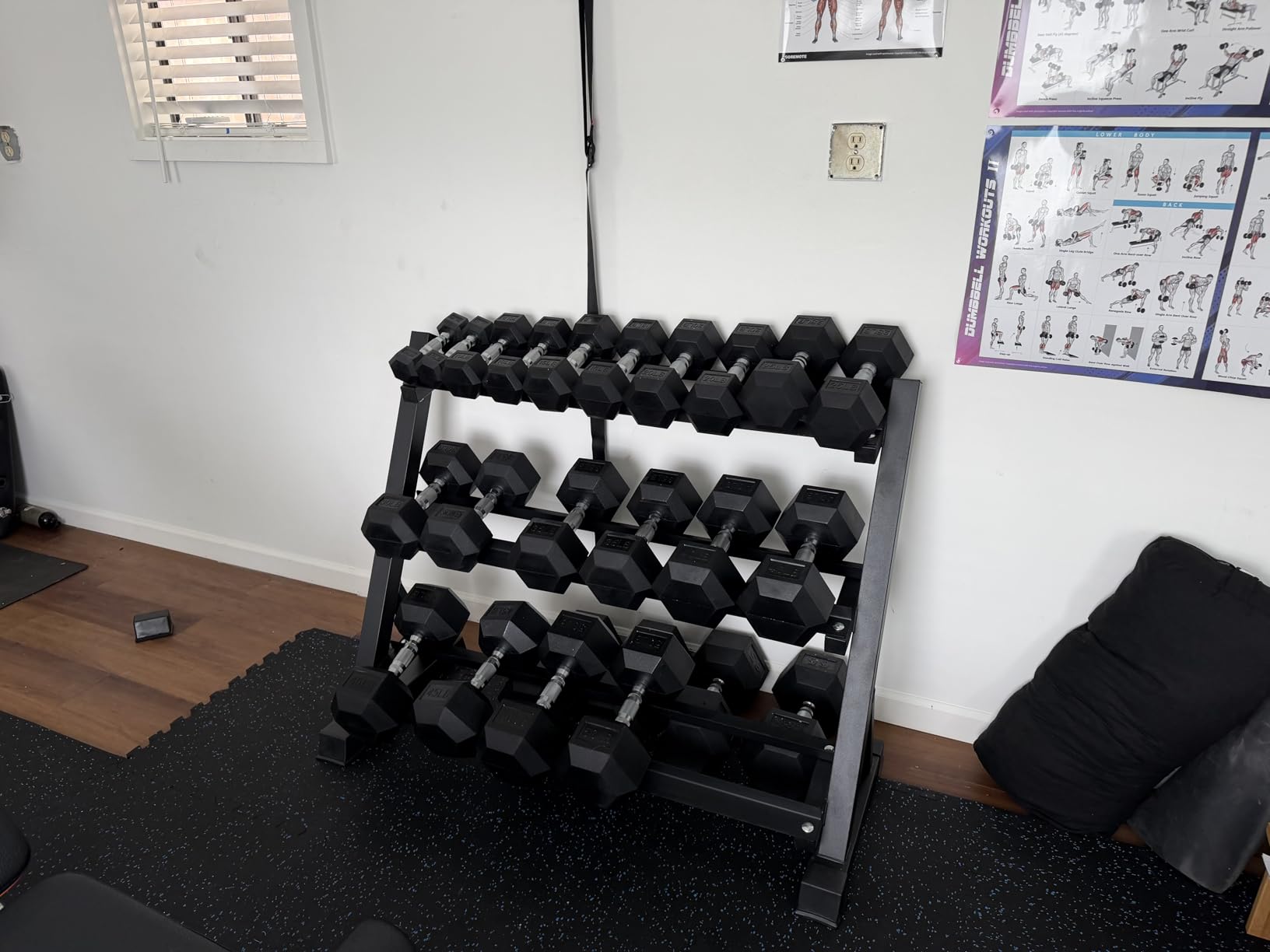 RITFIT Rubber Hex Dumbbells Set with Rack, 180-780LB Heavy-Duty Cast Iron Core, Knurled Chrome Handle, Space-Saving Storage Rack for Home Gym Strength Training customer photo 2