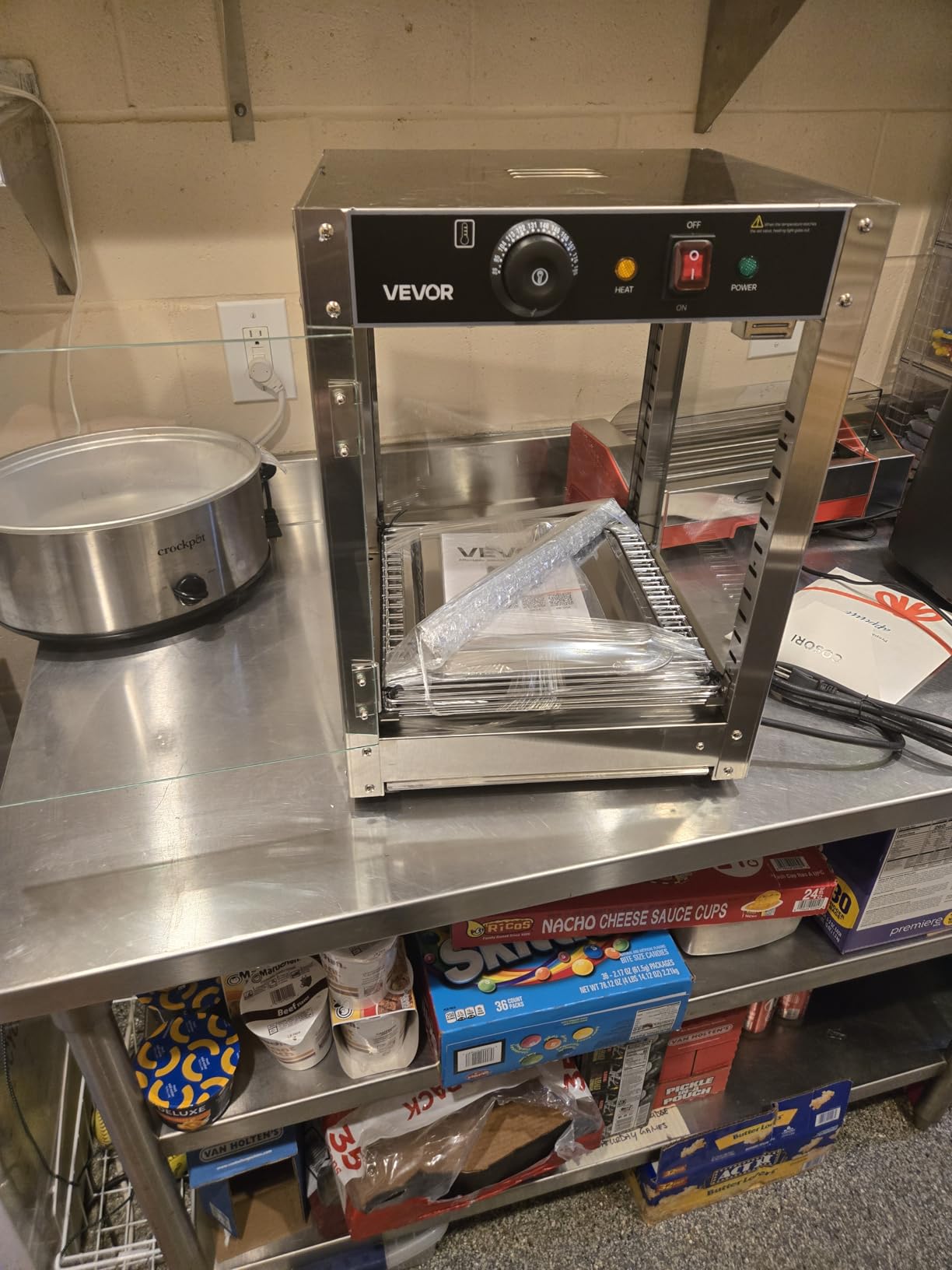 VEVOR 3-Tier Commercial Food Warmer Display, 1400W Food Display Warmer with LED Light, Top Storage and Adjustable Shelves, 86F~185F Steam Heating, 105L for Hamburger, Pizza, Bread, Fried Chicken customer photo 2