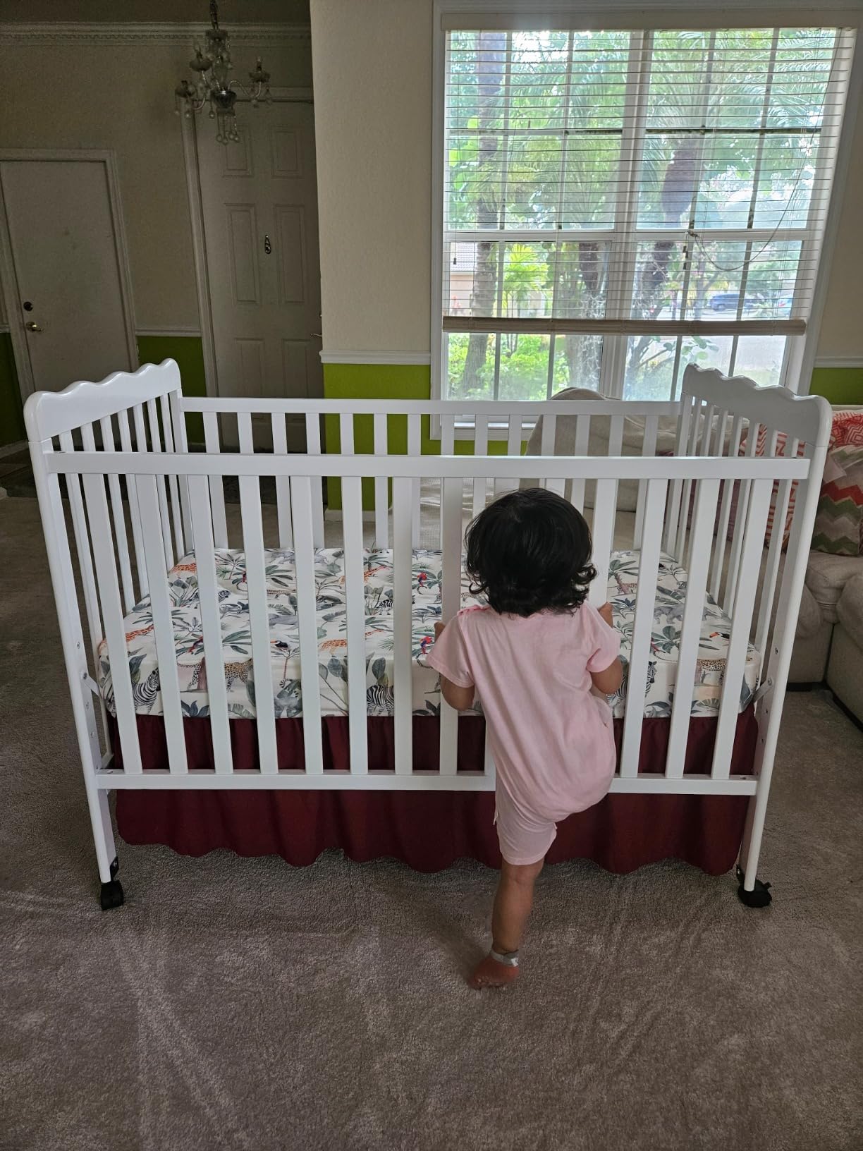 Dream On Me Carson Classic 3-in-1 Convertible Full-Size Baby Crib in Smokey Oak, GreenGuard Gold & BSA, 4 Mattress Heights, Converts to Day & Toddler Bed, Locking Wheels, Classic Nursery Design customer photo 2
