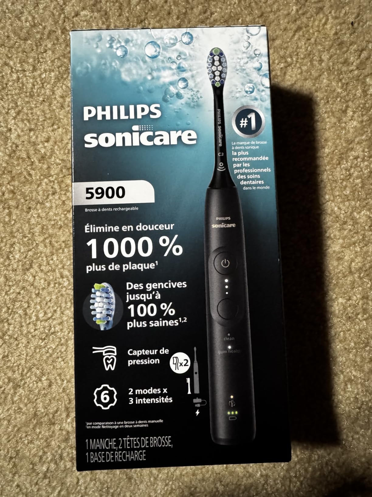 Philips Sonicare 5900 Series Electric Toothbrush, Pressure Sensor, 6 Brushing Settings, SmarTimer, BrushPacer, 21-Day Runtime, Gentle Professional-Clean Feel, for Sensitive Gums, Black, HX7131/02 customer photo 2