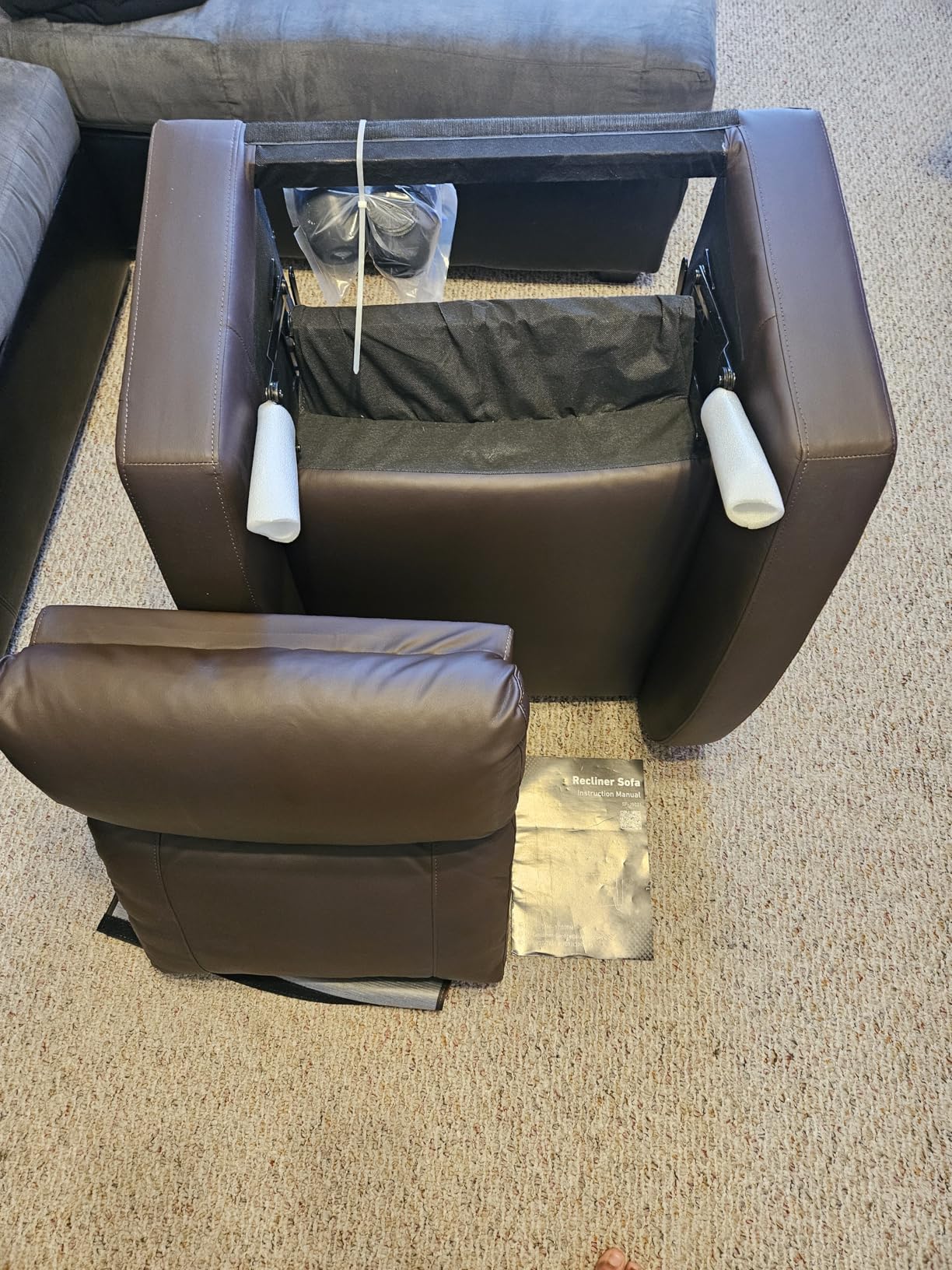 Sweetcrispy Massage Recliner Chair for Adults, Adjustable Home Theater Seating with Lumbar Support for Living Room, Modern Fabric Reclining for Small Space, Grey customer photo 1