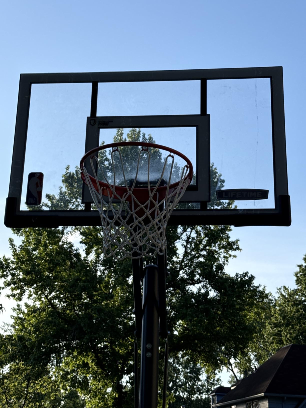 Lifetime NBA In-Ground Basketball Hoop, 54 Inch Shatterproof Backboard, Adjustable Height 7.5-10 Ft, Power Lift Adjust, Slam-It Pro Rim, Polycarbonate and Steel customer photo 1