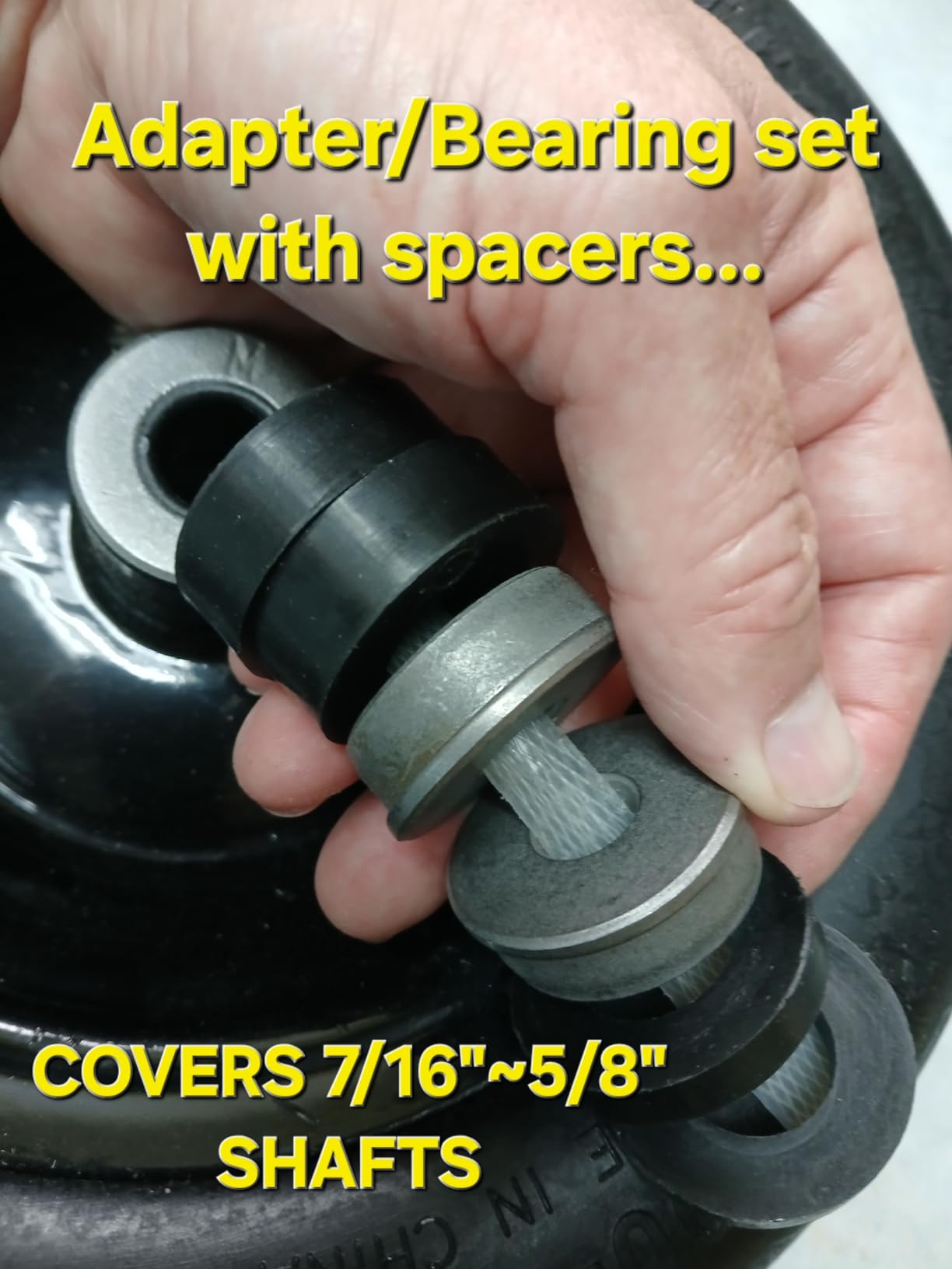 2 Pack 11x4.00-5 Flat Free Lawn Mower Tire and Wheel Assembly Universal Fit, Smooth Tread, 3/4