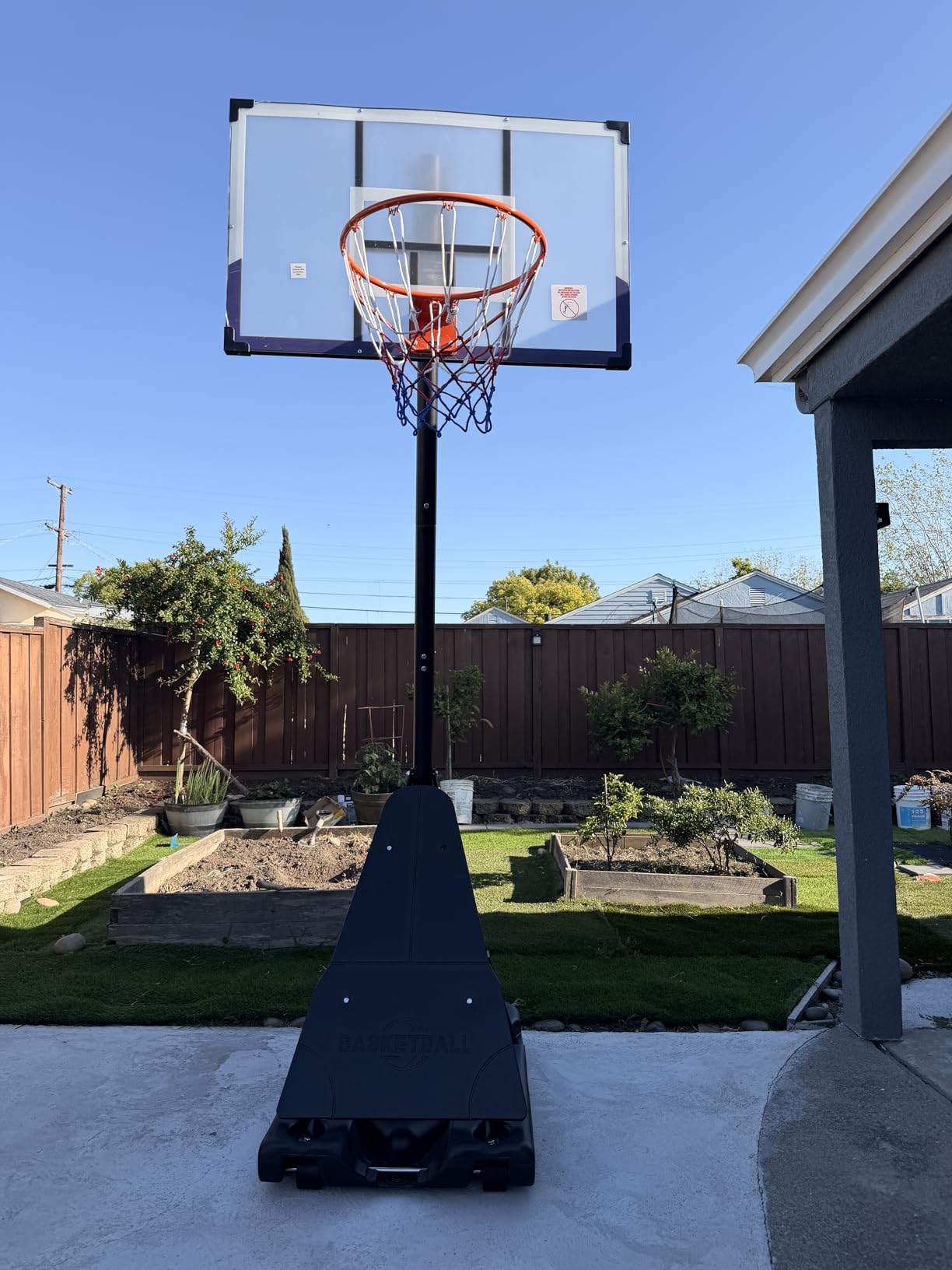 TONBUX Basketball Hoop Outdoor 44/48/54 Inch PC Backboard, 10FT Adjustable Basketball Goal, Portable Basketball Hoop for Kids/Teens/Adults in Backyard, Driveway and Indoor customer photo 2
