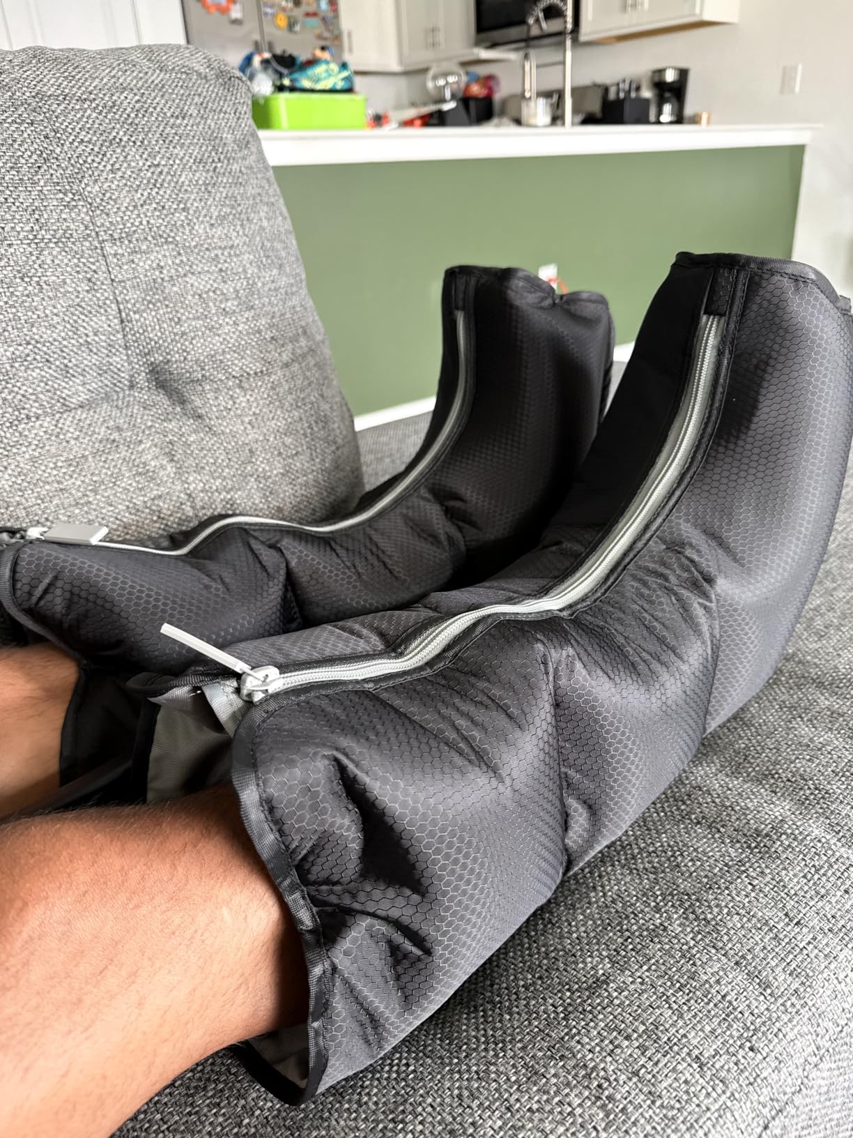 Leg Compression Massager for Circulation, Calf and Foot Massager with Heat, Compression Boots for Sore Muscle Relaxation, 6 Modes 12 Intensities 3 Timers, Gifts for Fathers Men and Women customer photo 2