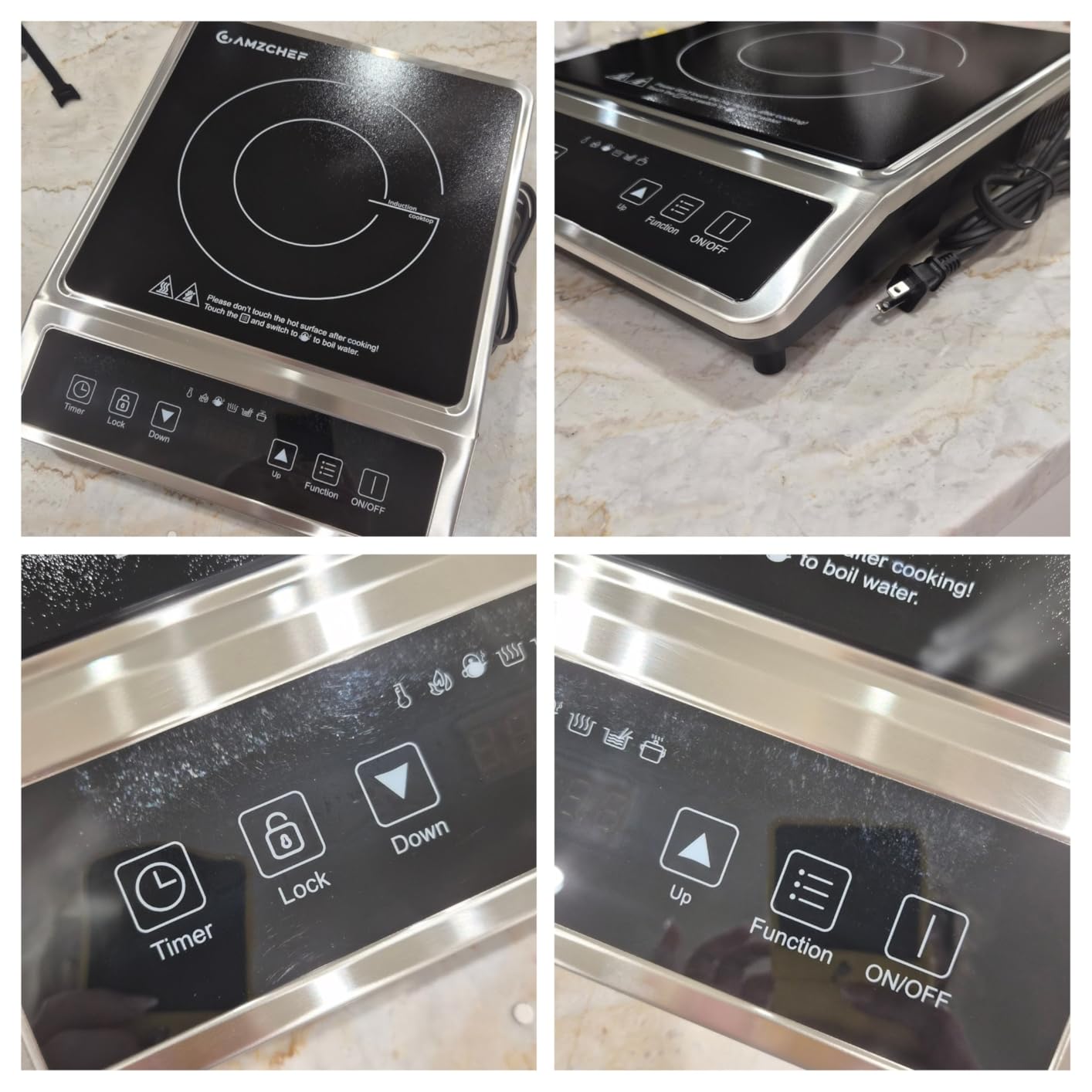 AMZCHEF 1800W Induction Cooktop Commercial: Large 8