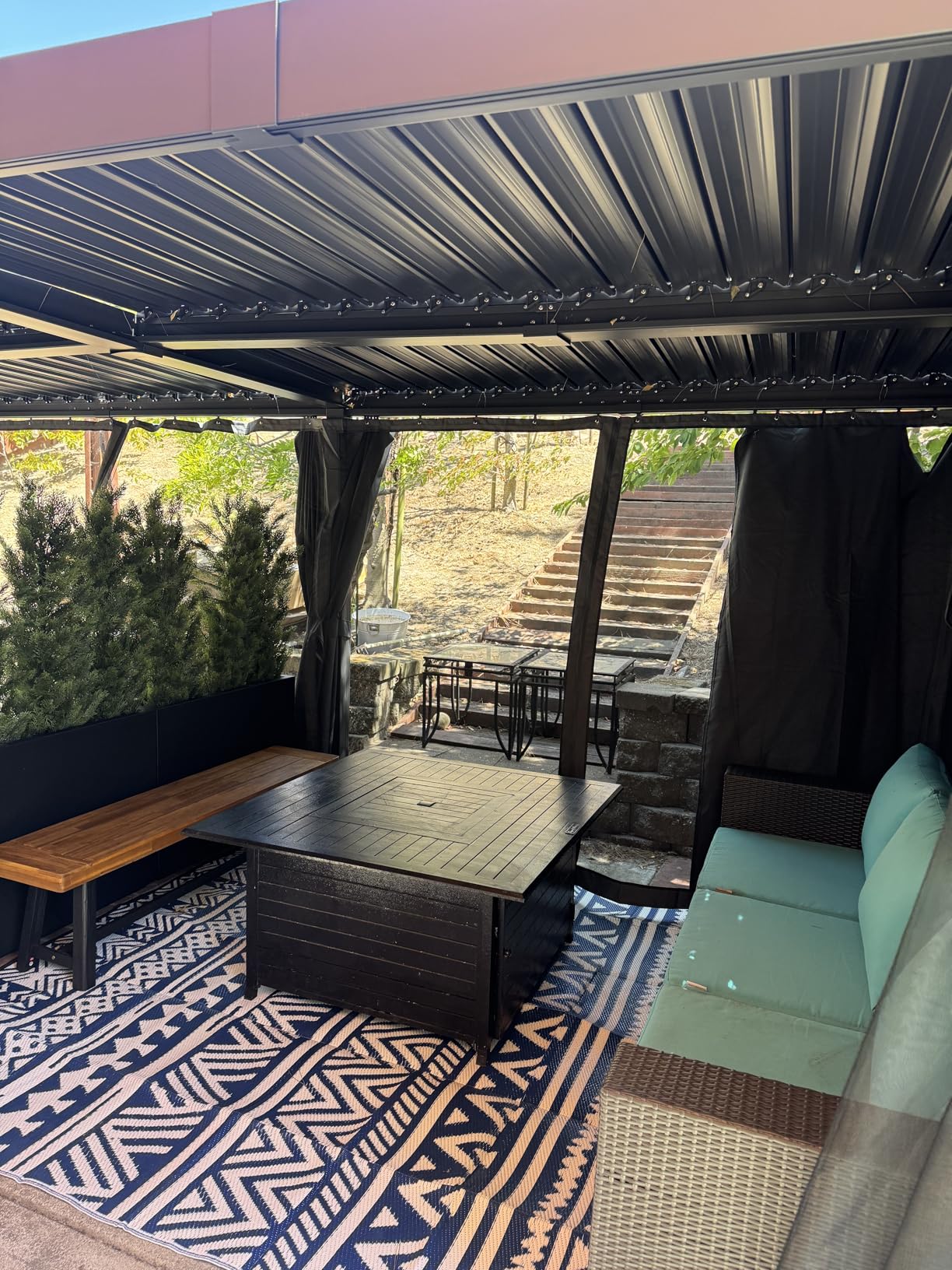 AirWire 10x12 FT Louvered Pergola, Outdoor Pergola with 2 Independent Adjustable Roof and Drainage System, Metal Patio Pavilion, Hardtop Gazebo for Patio, Deck, Garden, Dark Gray customer photo 1