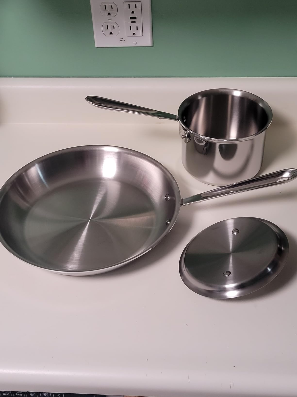 All-Clad D3 Stainless Steel 3 Piece Cookware Set- Made in USA- Includes 12