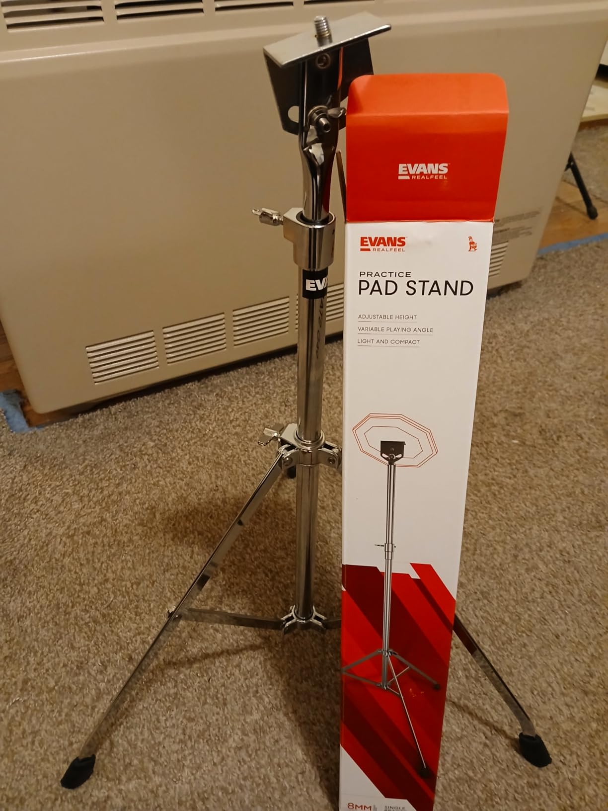 Evans RealFeel - Drum Practice Pad - Drum Pad - Drummer Practice Pad - Gum Rubber, Single Sided, Stand Mountable, 6 Inch customer photo 1