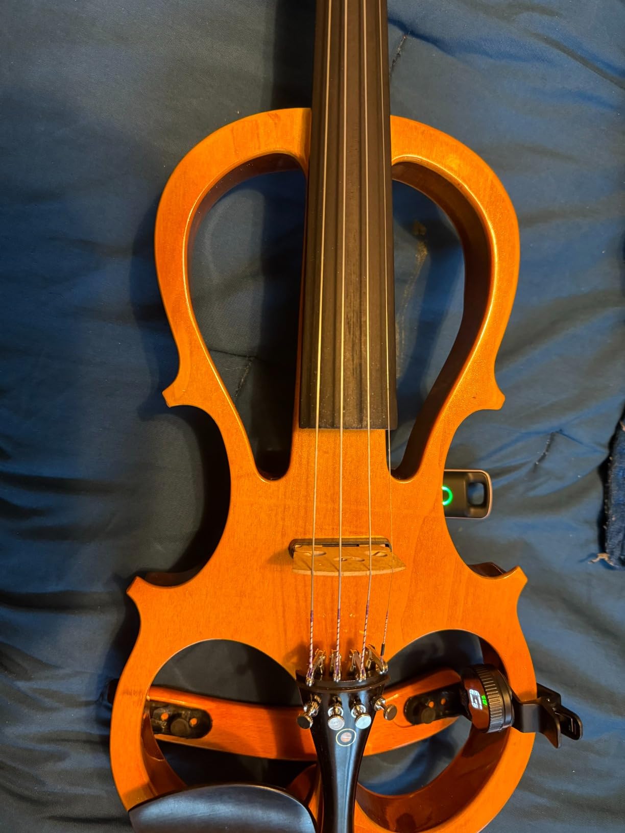 Cecilio 4/4 Full Size Electric Silent Violin, Hand-Carved Solid Maple Wood, Complete Set with Case & Ebony Fittings, Yellow Maple Metallic customer photo 1