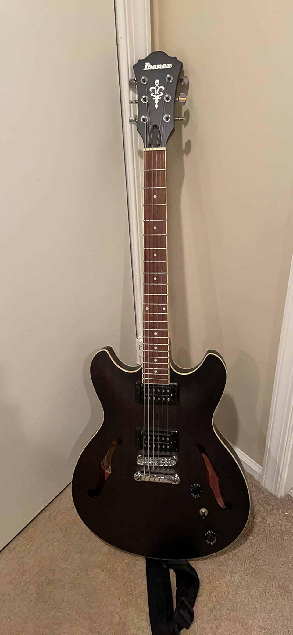 Ibanez Artcore AS53 Semi-Hollow Body Electric Guitar - Transparent Black Flat customer photo 2