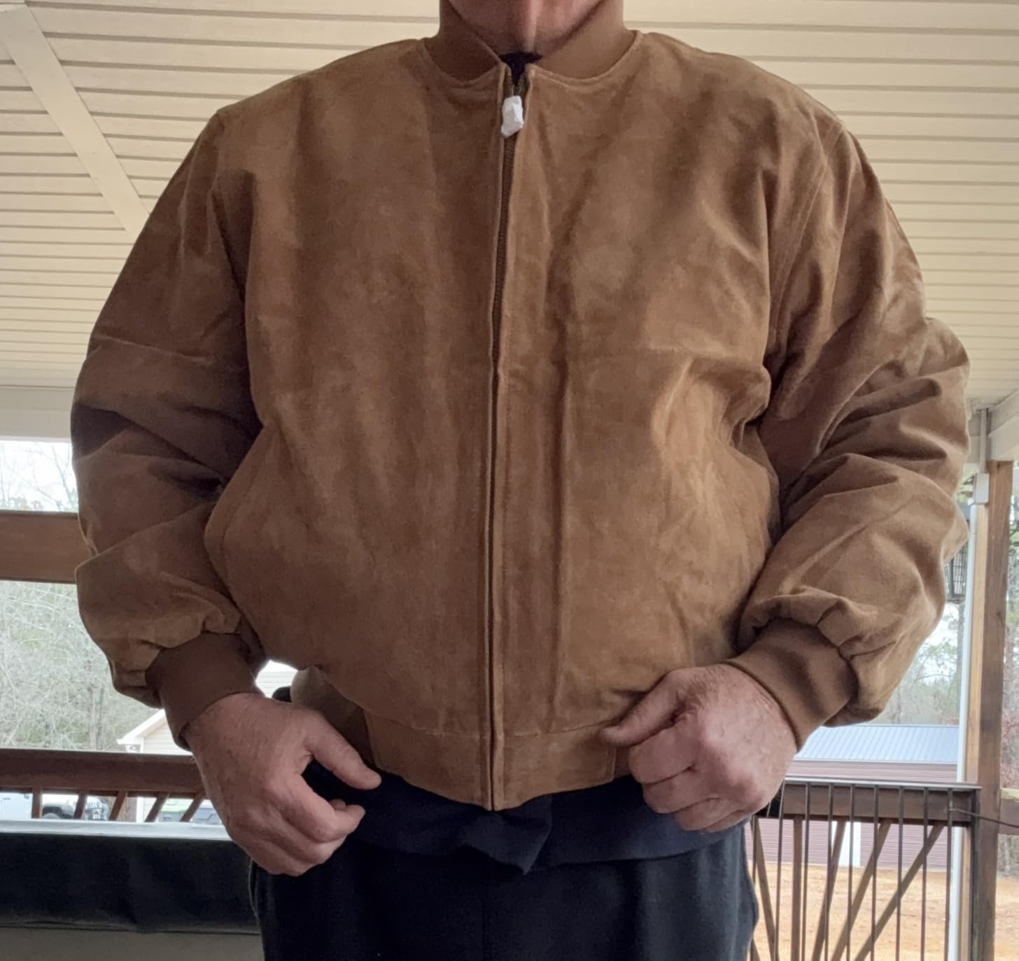 EST. 1950 Men's Luxury Suede Leather Baseball Jacket - Premium Soft Suede with Smooth Interior Lining customer photo 1