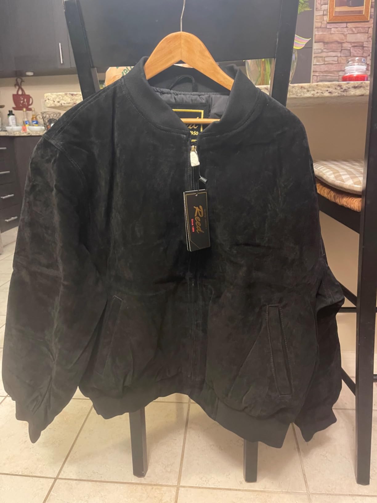 EST. 1950 Men's Luxury Suede Leather Baseball Jacket - Premium Soft Suede with Smooth Interior Lining customer photo 2