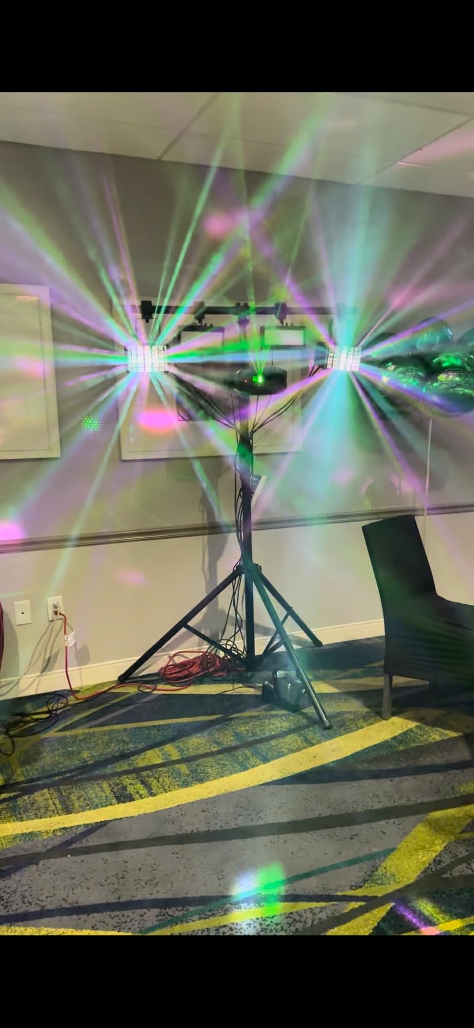 DJ Party Disco Stage Light: 27W Colorful DJ Lighting Derby Effects - Remote Sound Activated DMX Control - Ideal for Dance Party Wedding Gig Band Mobile DJ Floor Bars Clubs Music Show Performance customer photo 2