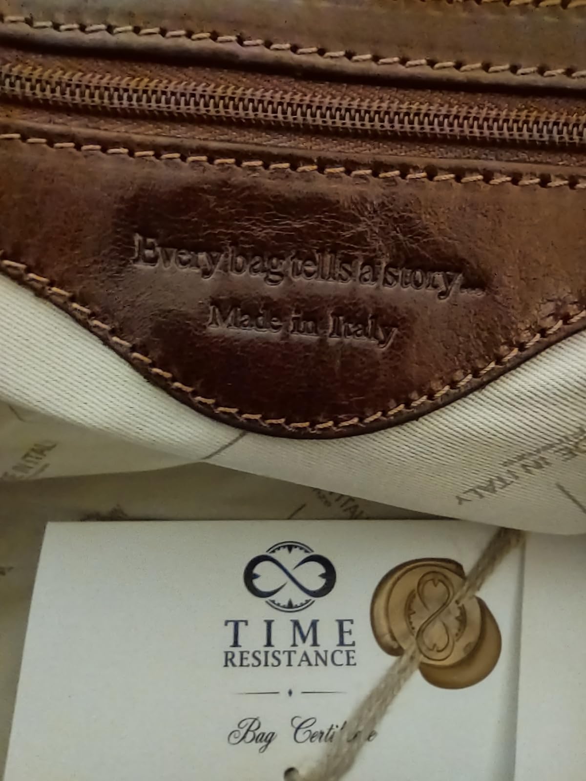Time Resistance Leather Duffel Bag - Large Weekend Gym Travel Bag (Brown) customer photo 1