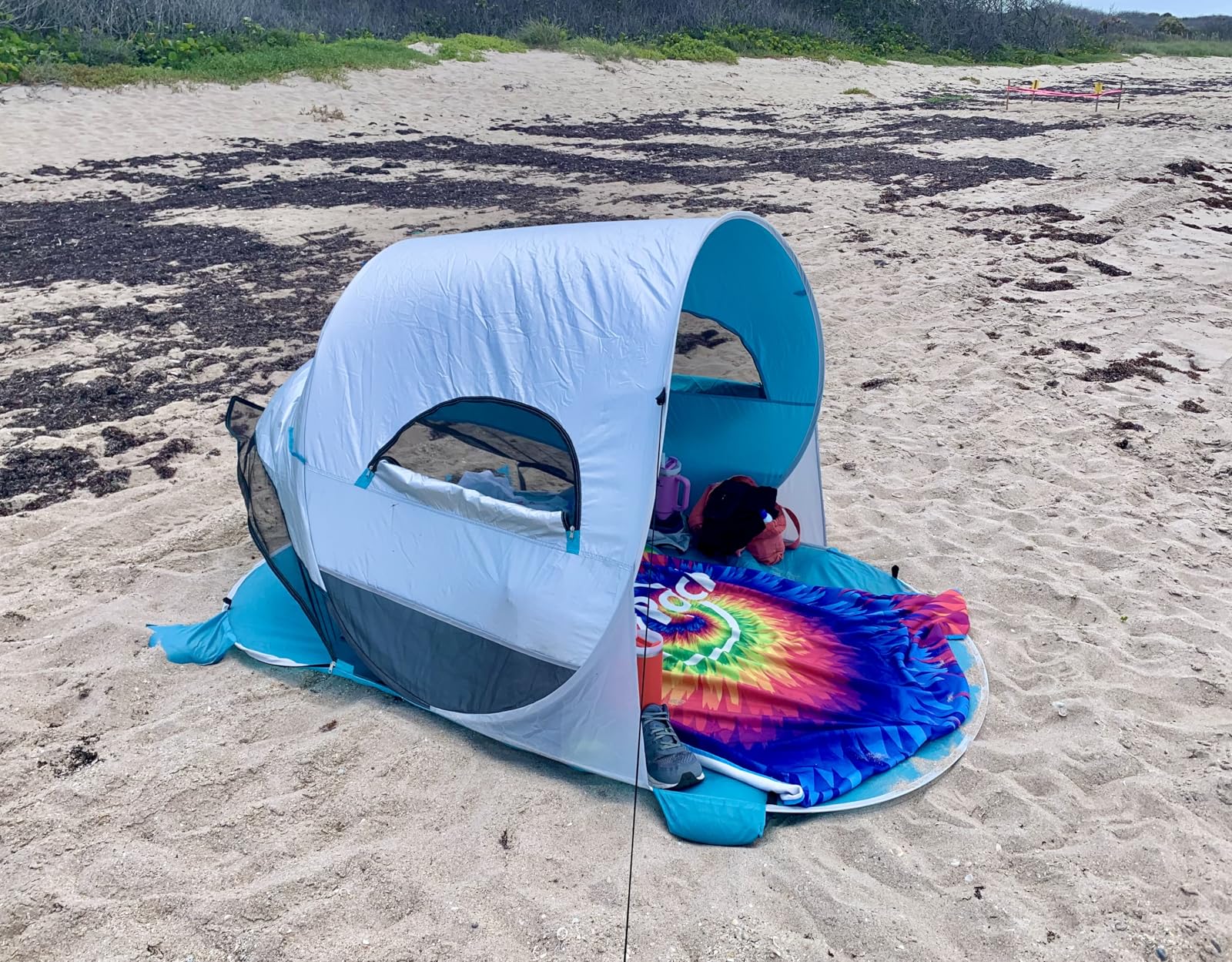Wolfwise Pop up Beach Tent Sun Shelter with UPF50+ UV Protection, Instant Easy Setup Popup Beach Shade Canopy for 3 Person, Portable & Foldable with Carrying Bag customer photo 2