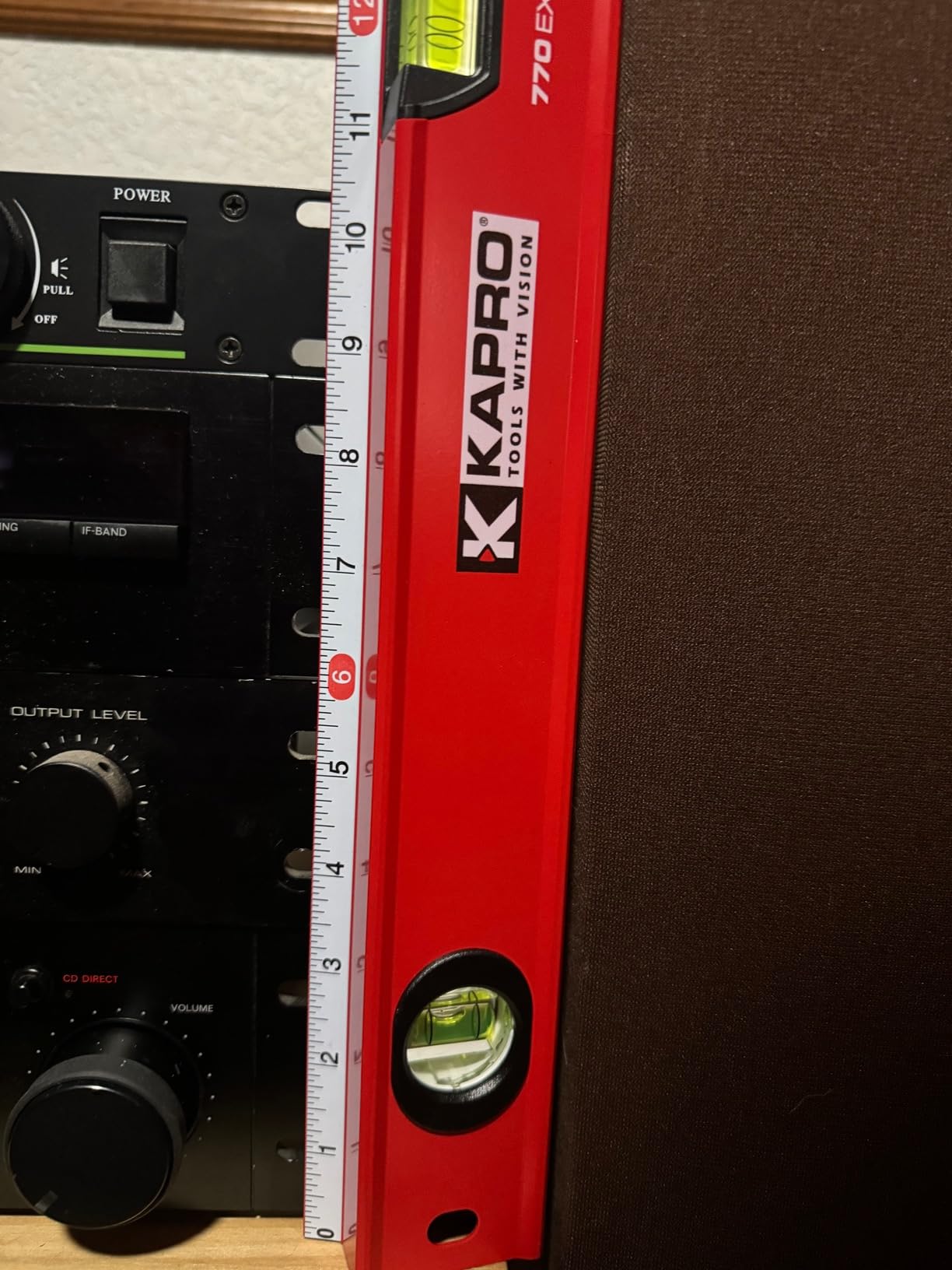 Kapro 770 Exodus Professional Box Level - With 45° Vial & Ruler - For Leveling, Measuring, Marking, and Cutting - Features 3 Vials, Precise Straightedge, and Wall-Grip - 24 Inch customer photo 1
