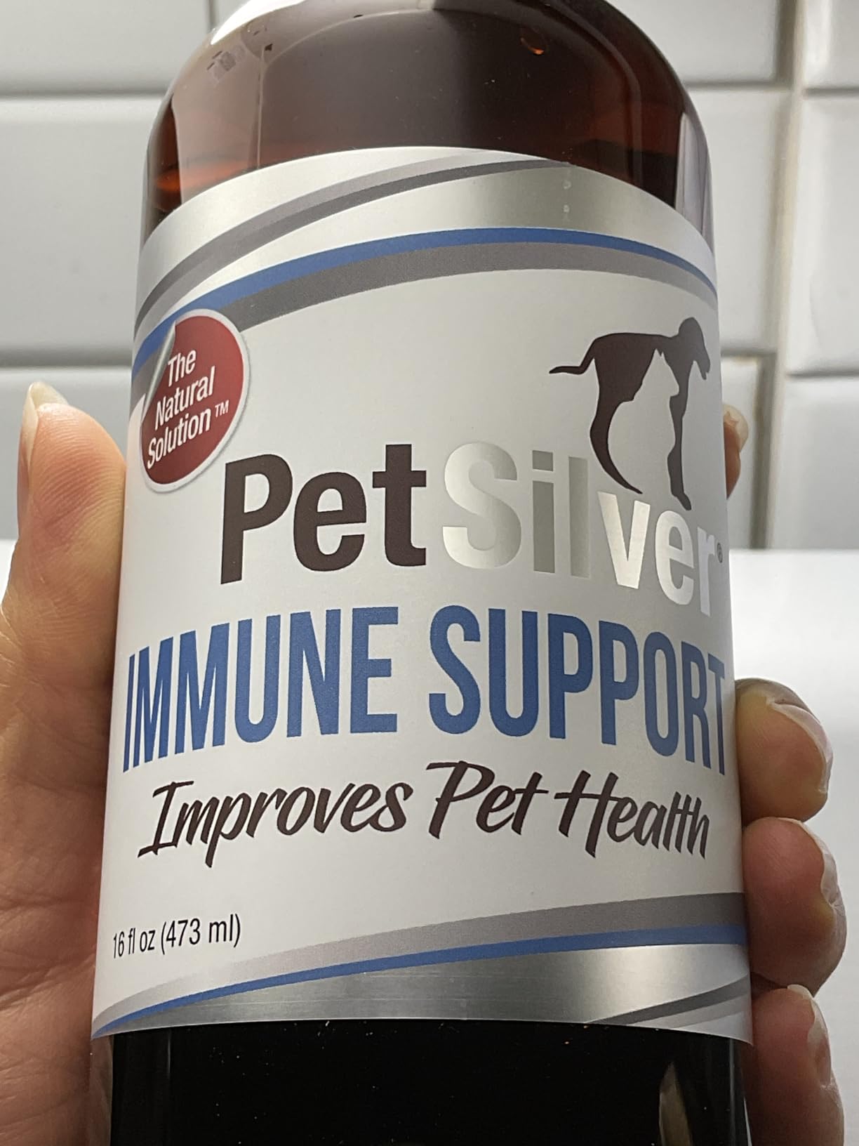 PetSilver Immune Support, Natural Nebulizer Solution, Promotes Respiratory Health in Cats & Dogs, Allergies, Sinus & Cough Treatment, Easy to Use, Patented Chelated Silver, Made in the USA, 16 fl oz customer photo 1