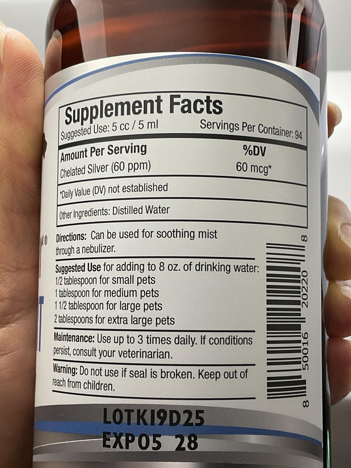 PetSilver Immune Support, Natural Nebulizer Solution, Promotes Respiratory Health in Cats & Dogs, Allergies, Sinus & Cough Treatment, Easy to Use, Patented Chelated Silver, Made in the USA, 16 fl oz customer photo 2