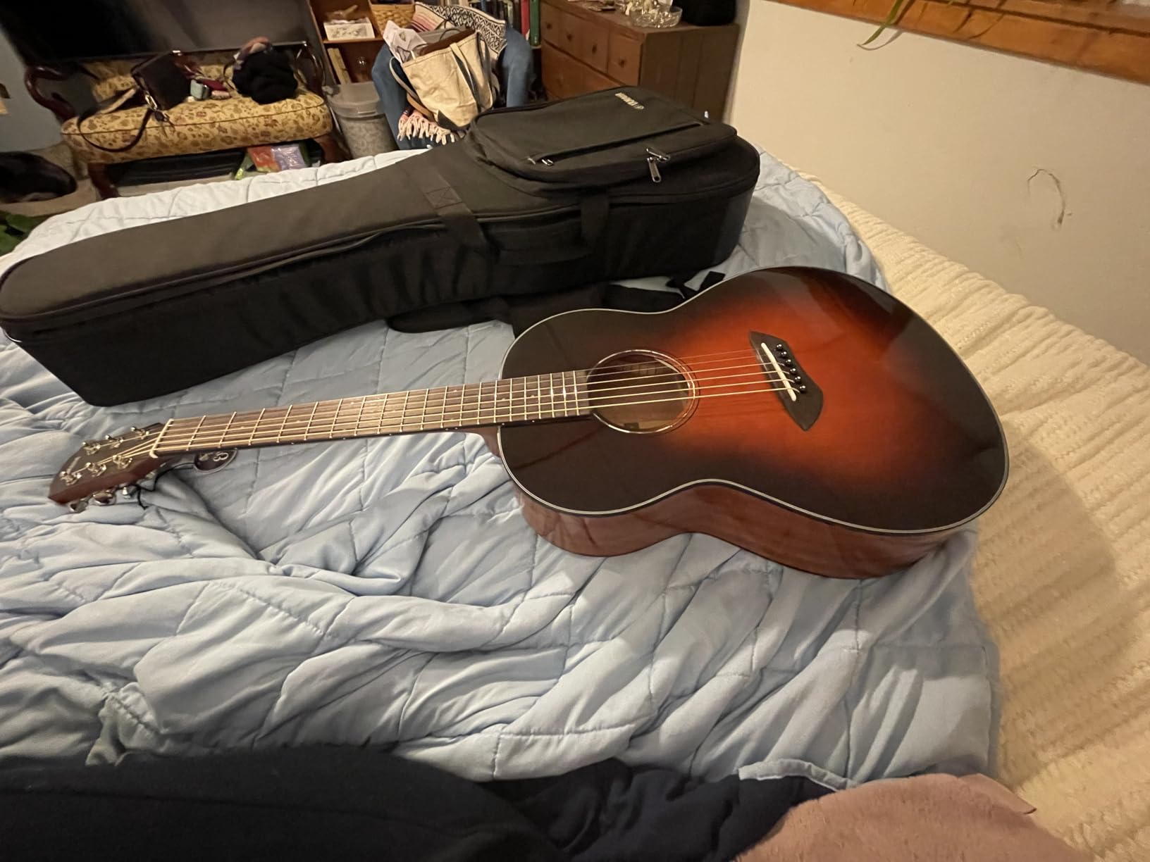 Yamaha CSF1M TBS Parlor Size Acoustic Guitar with Hard Gig Bag - Tobacco Brown Sunburst customer photo 2