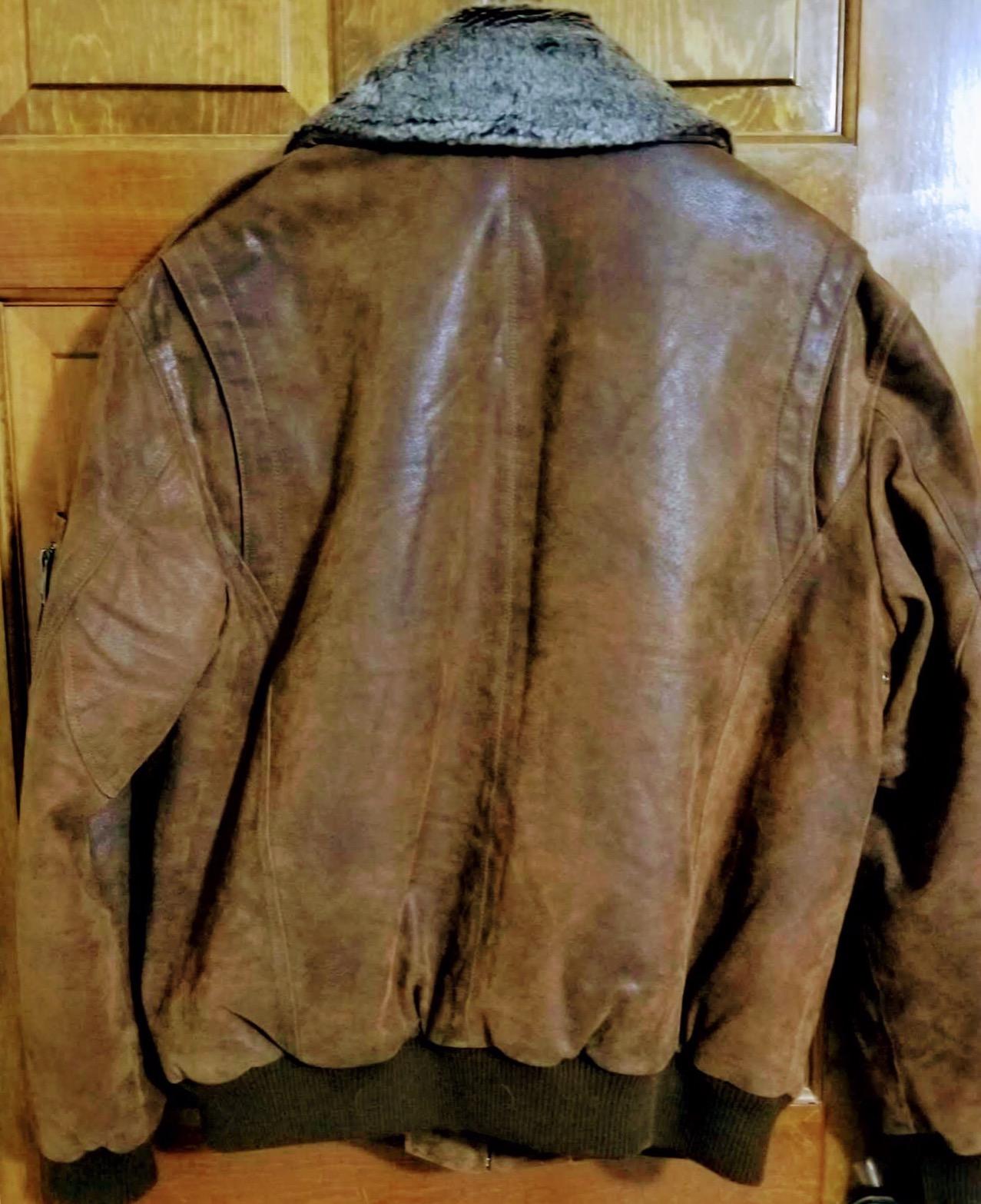 Men's Leather Flight Bomber Jacket Air Force Aviator customer photo 1