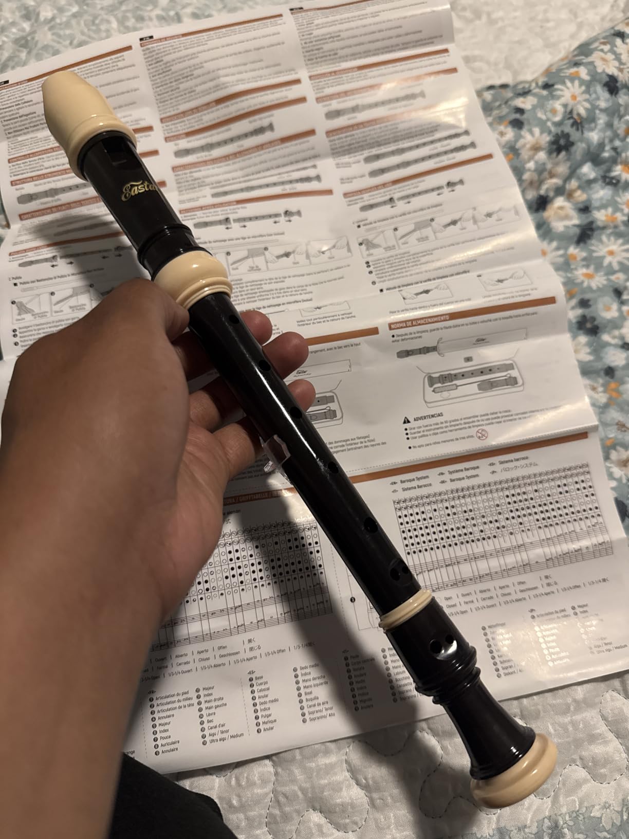 Eastar Soprano Recorder Instrument for Kids Beginner, Baroque Fingering C Key (ERS-21BN, Natural) customer photo 1