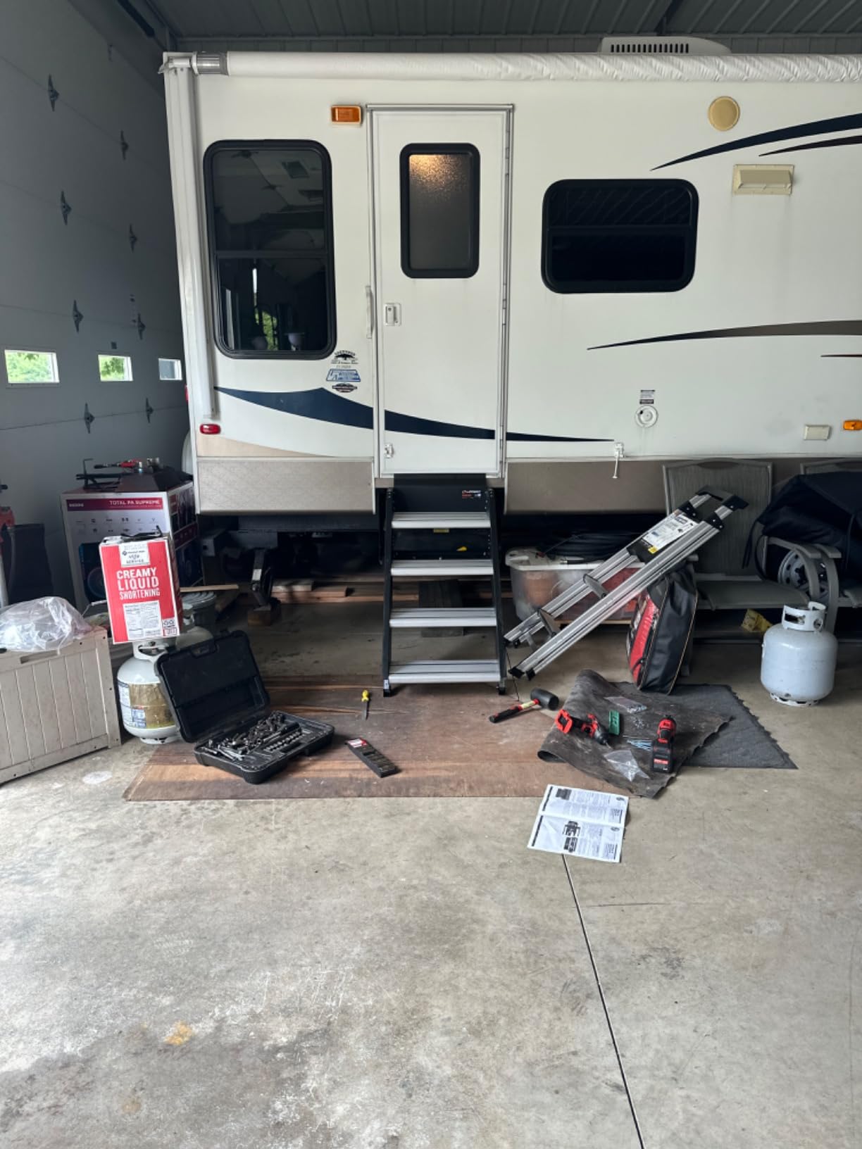Lippert Components - 791572 Solid Step Triple Step for RV and Travel Trailer Entry Doorway Black 26-inch customer photo 2