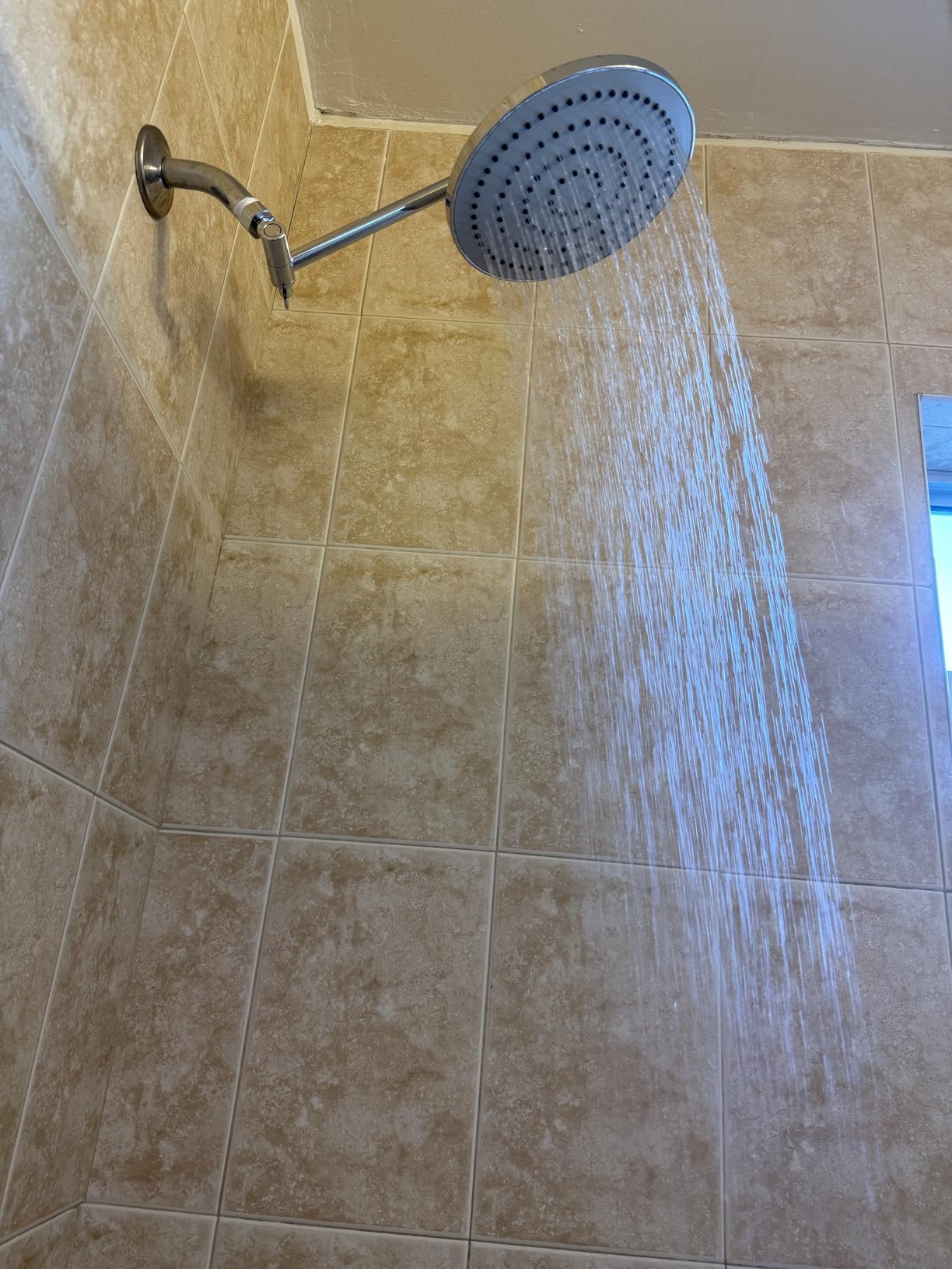 High Pressure Shower Head with 11 IN Adjustable Arm, Rainfall with Shower Arm - Make Water Flow Down Vertically for Better Bathing Experience (5 In, Chrome) customer photo 1