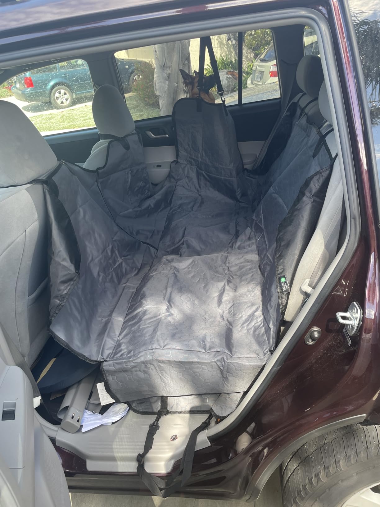 Mancro Dog Car Seat Cover for Back Seat, 2026 Upgraded 600D Heavy Duty Waterproof & Scratch-Resistant Dog Hammock for Car, Back Seat Pet Cover for Dogs with Sedan, Trucks and SUVs, Standard, Black customer photo 2