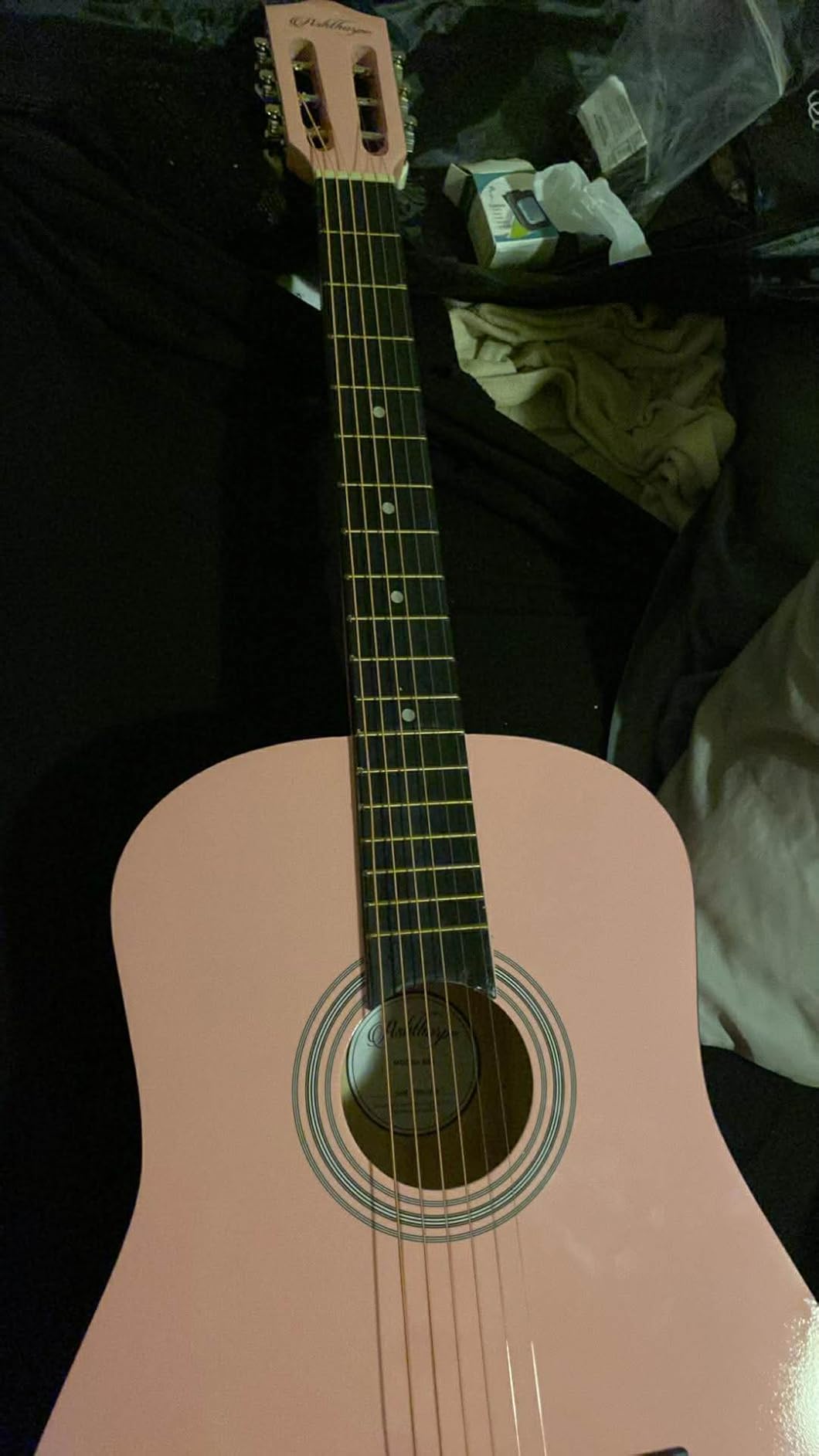Ashthorpe 38-inch Beginner Acoustic Guitar (Natural), Starter Kit with Gig Bag, Extra Strings, Strap, Picks, and Lessons customer photo 1