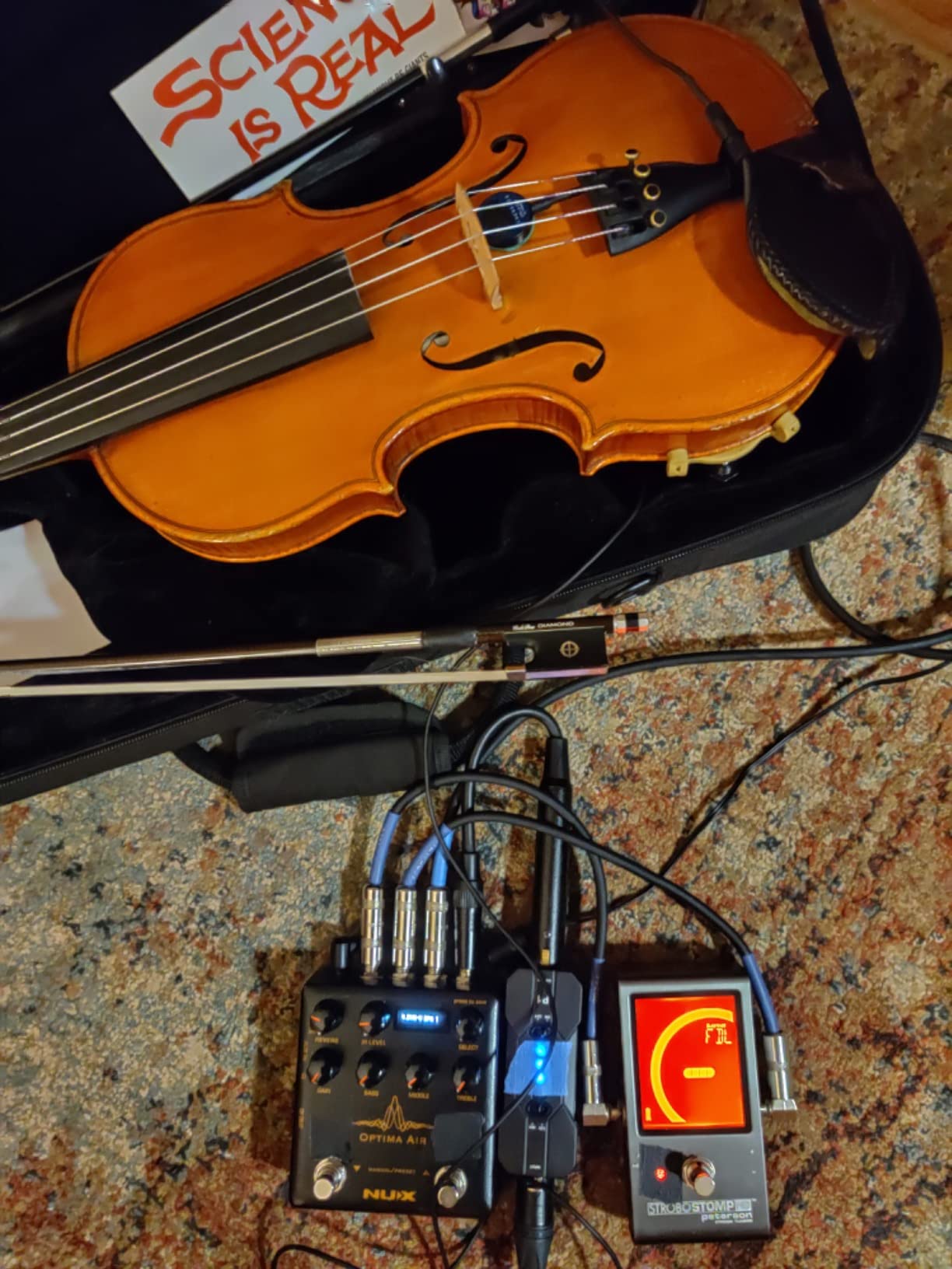 NUX Optima Air Dual-Switch Acoustic Guitar Simulator with a Preamp,IR Loader, Capturing Mode，15 Built‑In Acoustic Guitar Profiles，3‑Band EQ, Gain Control, Built‑In Reverb, USB Audio customer photo 1