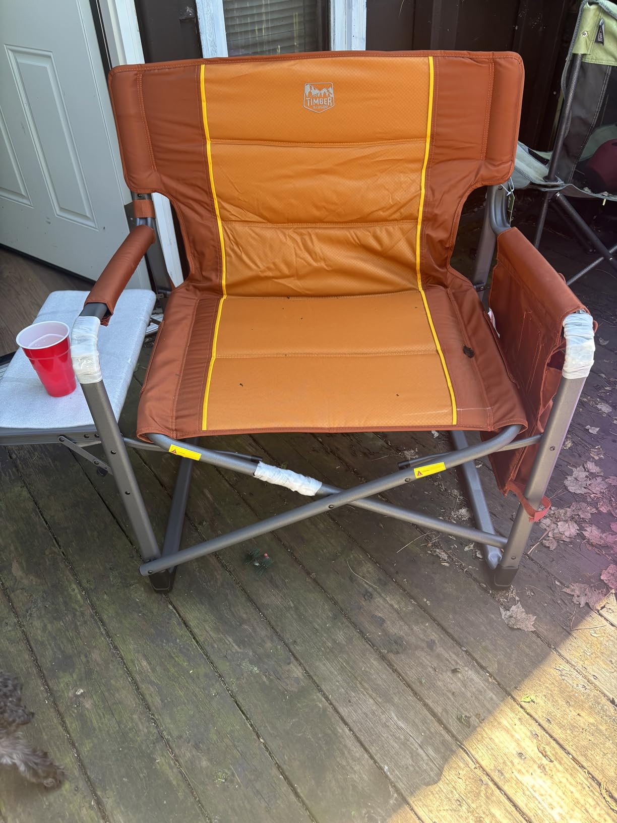 Timber Ridge XXL Upgraded Oversized Directors Chairs with Foldable Side Table, Detachable Side Pocket, Heavy Duty Folding Camping Chair up to 600 Lbs Weight Capacity (Gray) customer photo 1