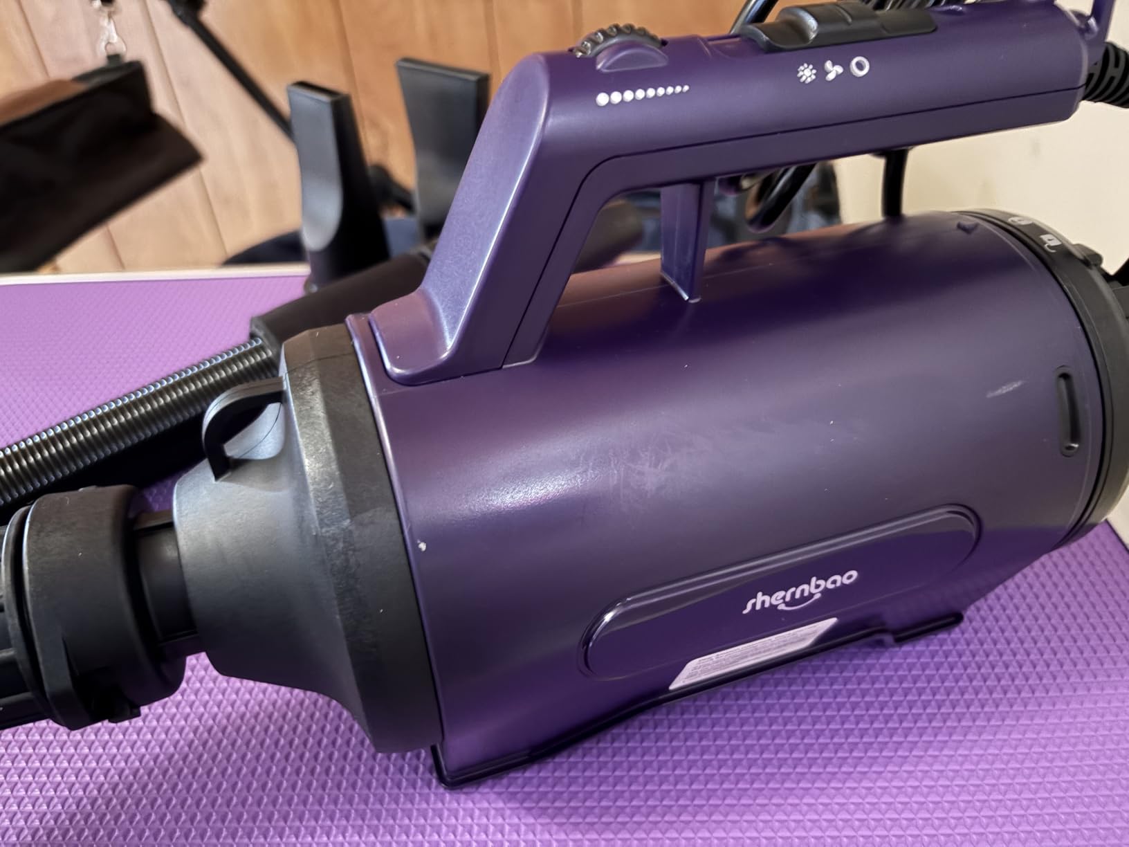 Dog Dryer High Velocity Professional Dog/Pet Grooming Force Hair Dryer/Blower - Shernbao SMD-06P (Purple) customer photo 1