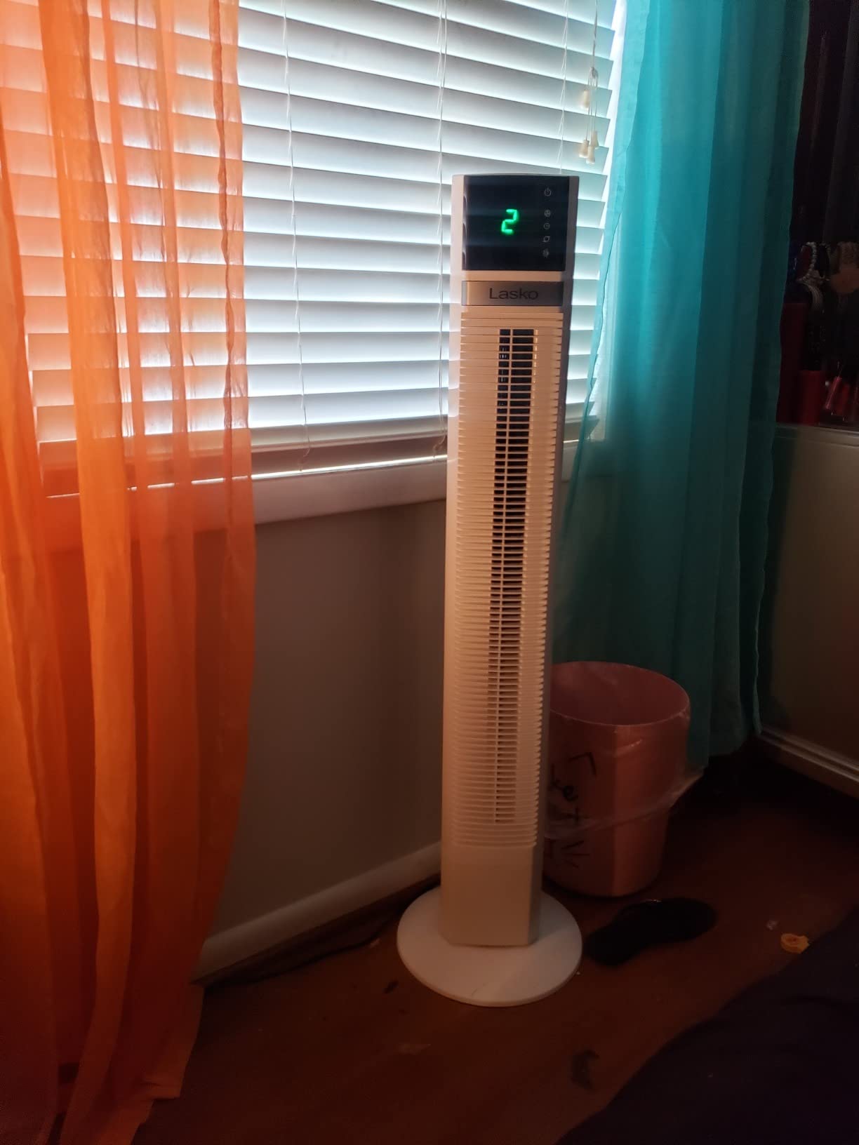 Lasko Works with Alexa Oscillating Tower Fan, Voice Controlled, 4 Quiet Speeds, Sleep Mode, Timer, Bedroom, Living Room, 48