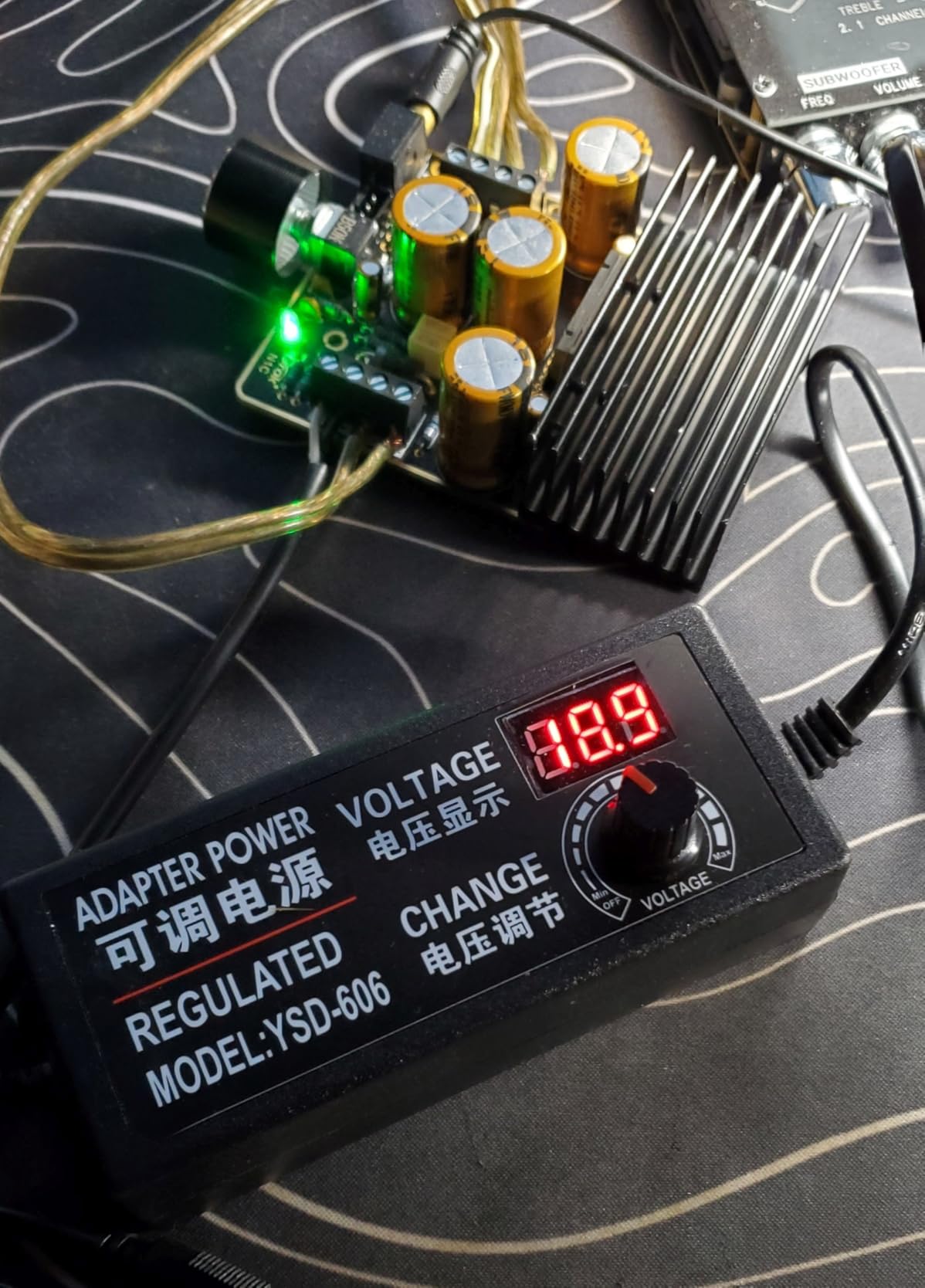 DROK Class AB Amplifier, 2.1 Channel 80W+80W Stereo and 120W Pure Bass 9-18V 4 Ohm Audio Amplifier Board customer photo 1