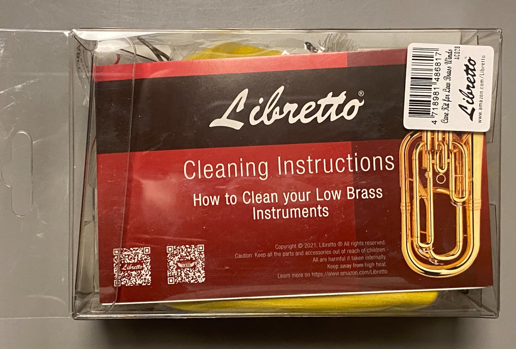 Libretto Low Brass ALL-INCLUSIVE Cleaning Kit with Instructions: Valve Oil + Slide Grease + Cleaning Cloth + Mouthpiece/Valve/Bore Brushes. A Great Gift for Tuba, Euphonium, Baritone, Sousaphone &More customer photo 1