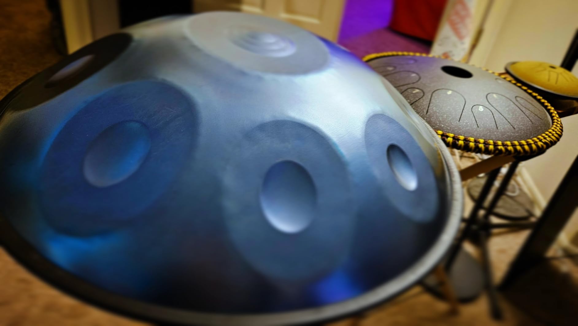 AS TEMAN HANDPAN, Handpan drum instrument in D Minor 10 Notes 440Hz 22 inches Steel Hand Drum with Soft Hand Pan Bag, 2 handpan mallet, Handpan Stand, dust-free cloth customer photo 2