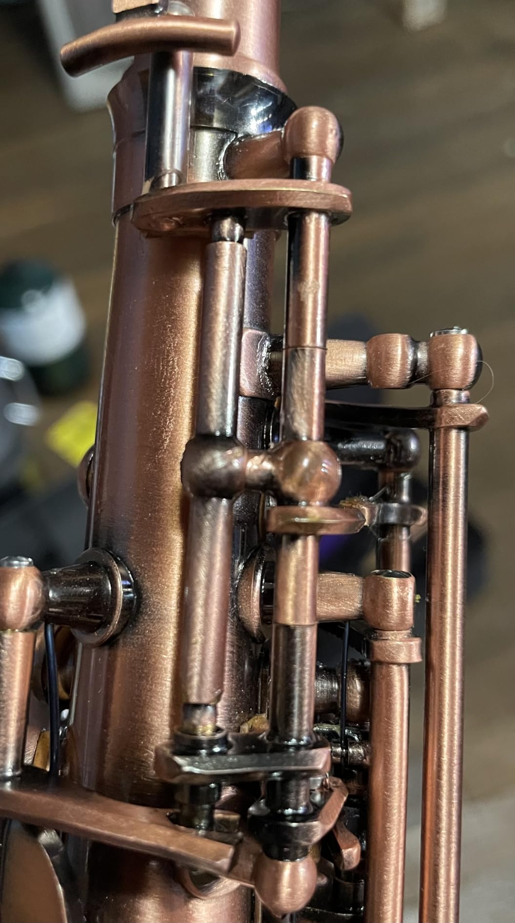 Soprano Saxophone Red Bronze Bb Soprano Saxophone Woodwind Instrument with Carve Pattern customer photo 2