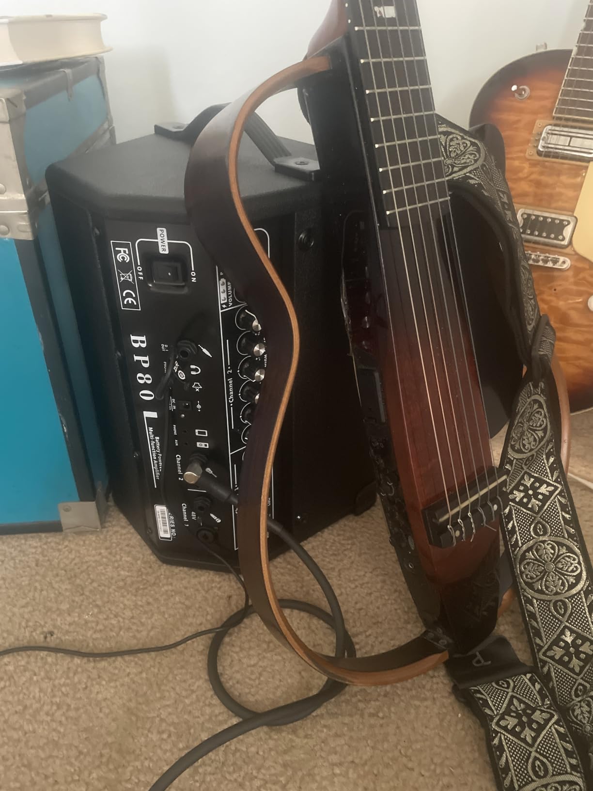 Coolmusic BP80 Battery Powered Acoustic Guitar Amplifier- Portable Bluetooth Speaker 100W, 6 Inputs, 3 Band EQ, Black(3-Year Warranty) customer photo 2