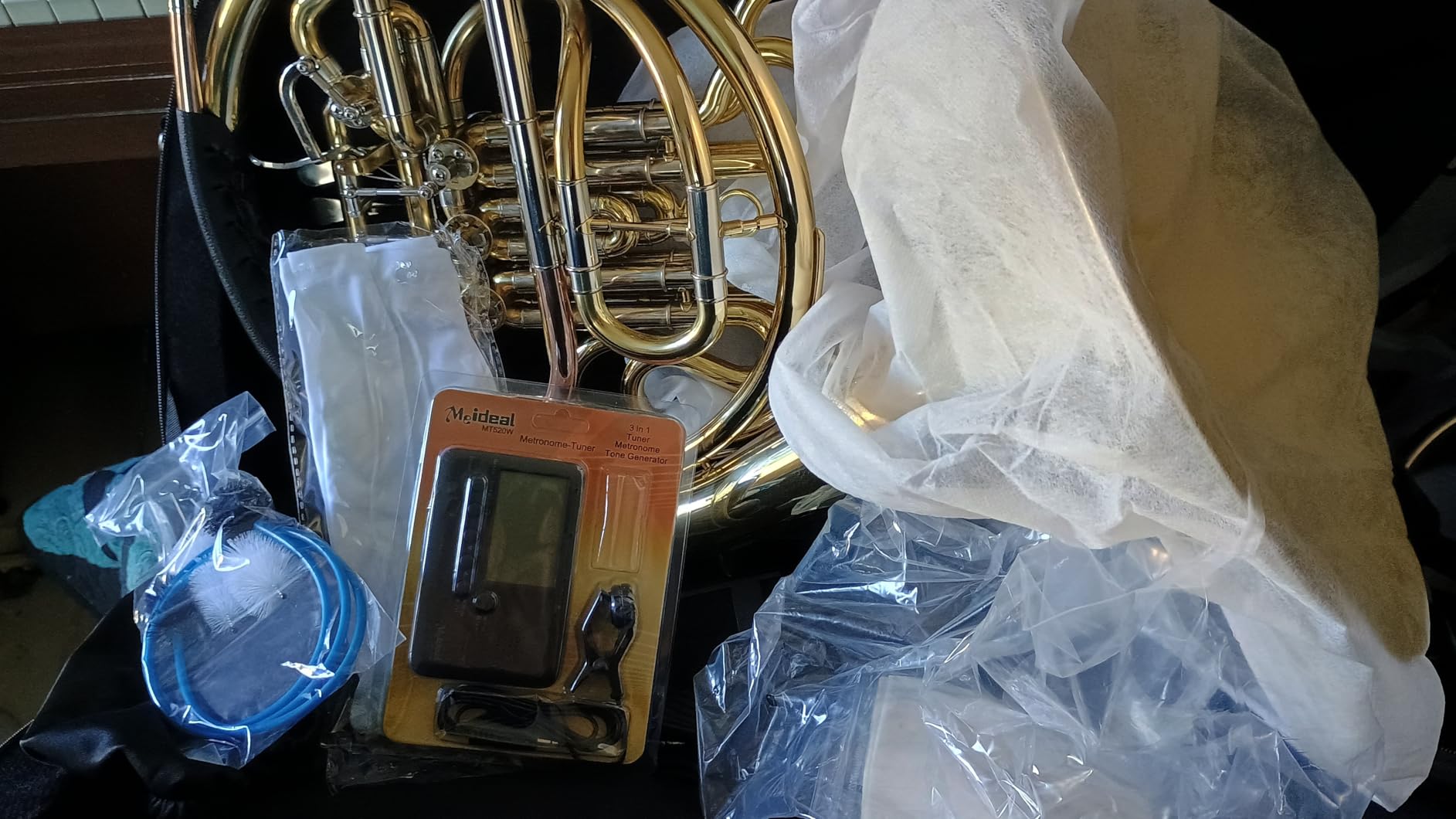 Double French Horn Fb/Bb tone, 4 Keys Gold Lacquer Brass Instrument (Gold) customer photo 1