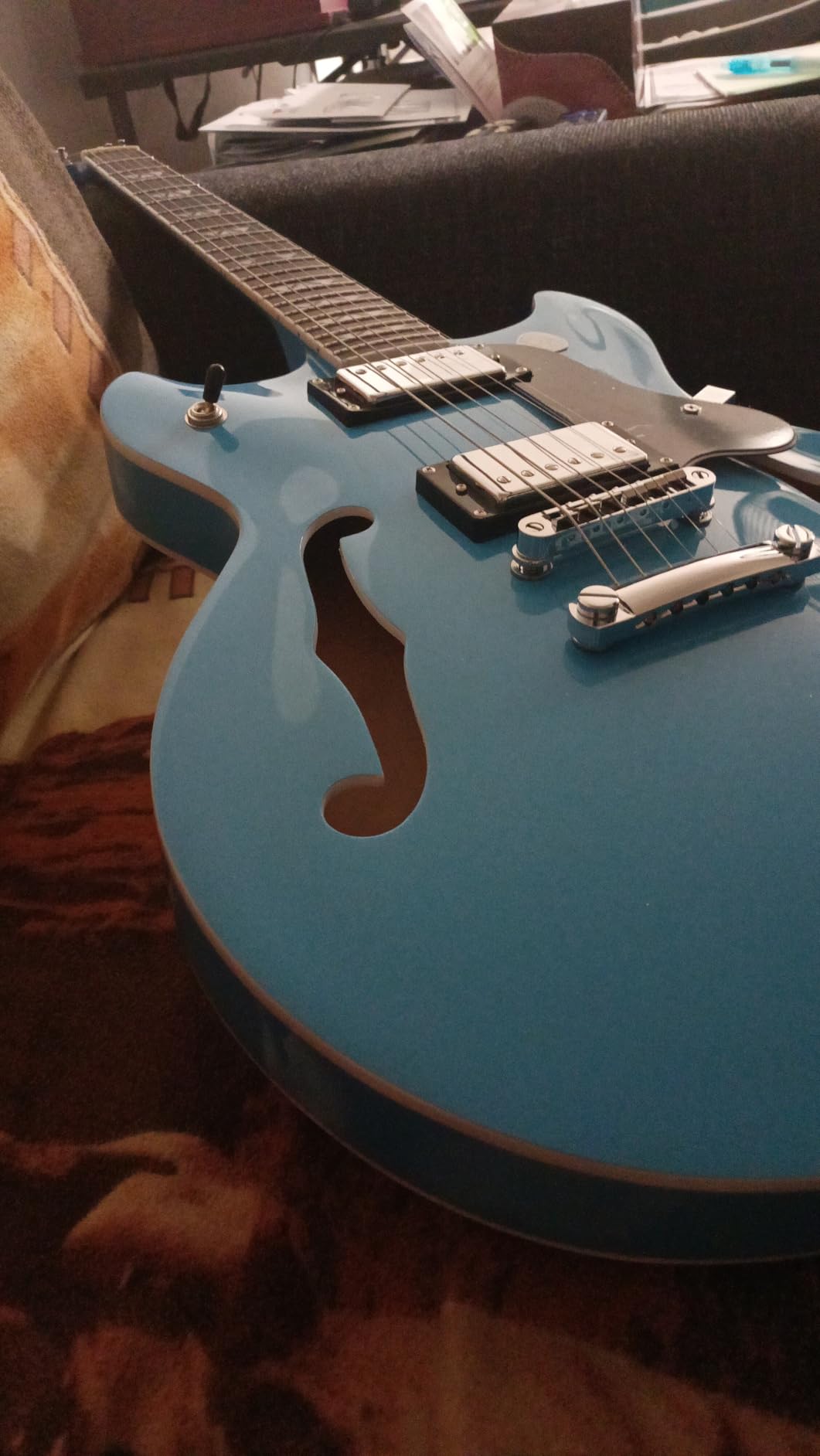 WestCreek 333 Electric Guitar, Semi Hollow Body Jazz Electric Guitar, Humbucker Pickups, Rosewood Fretboard, Full Size customer photo 1
