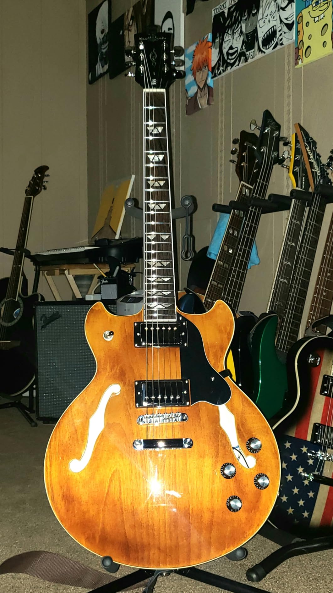 WestCreek 333 Electric Guitar, Semi Hollow Body Jazz Electric Guitar, Humbucker Pickups, Rosewood Fretboard, Full Size customer photo 2