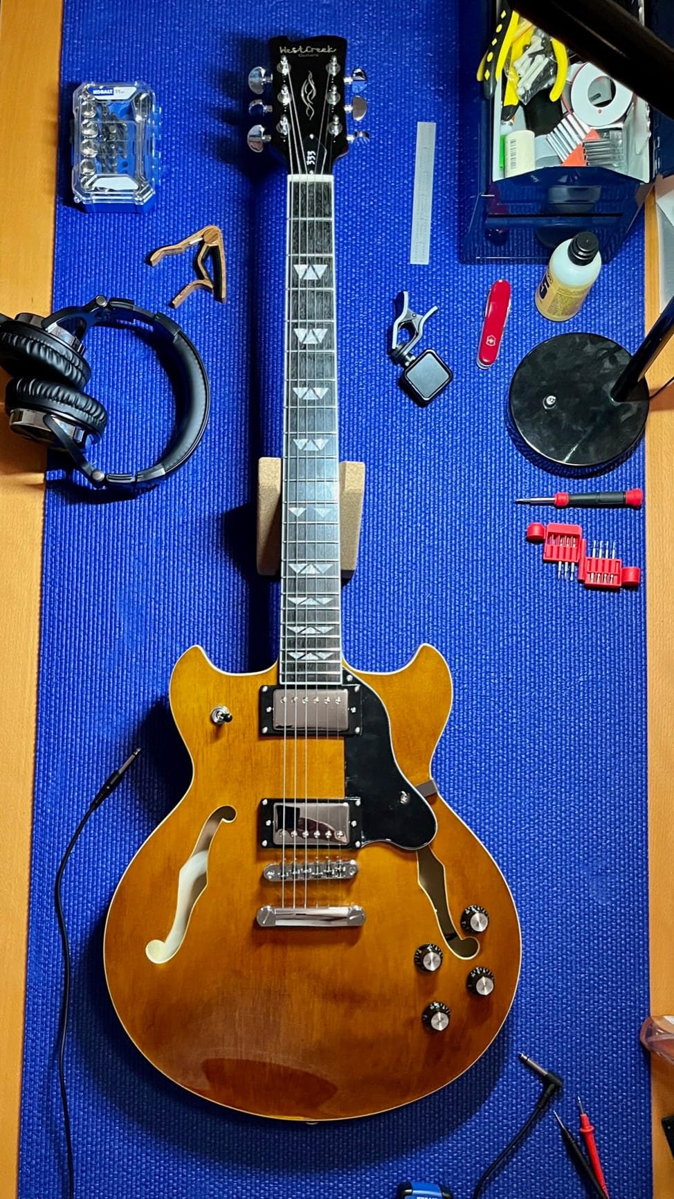 WestCreek 333 Electric Guitar, Semi Hollow Body Jazz Electric Guitar, Humbucker Pickups, Rosewood Fretboard, Full Size customer photo 4