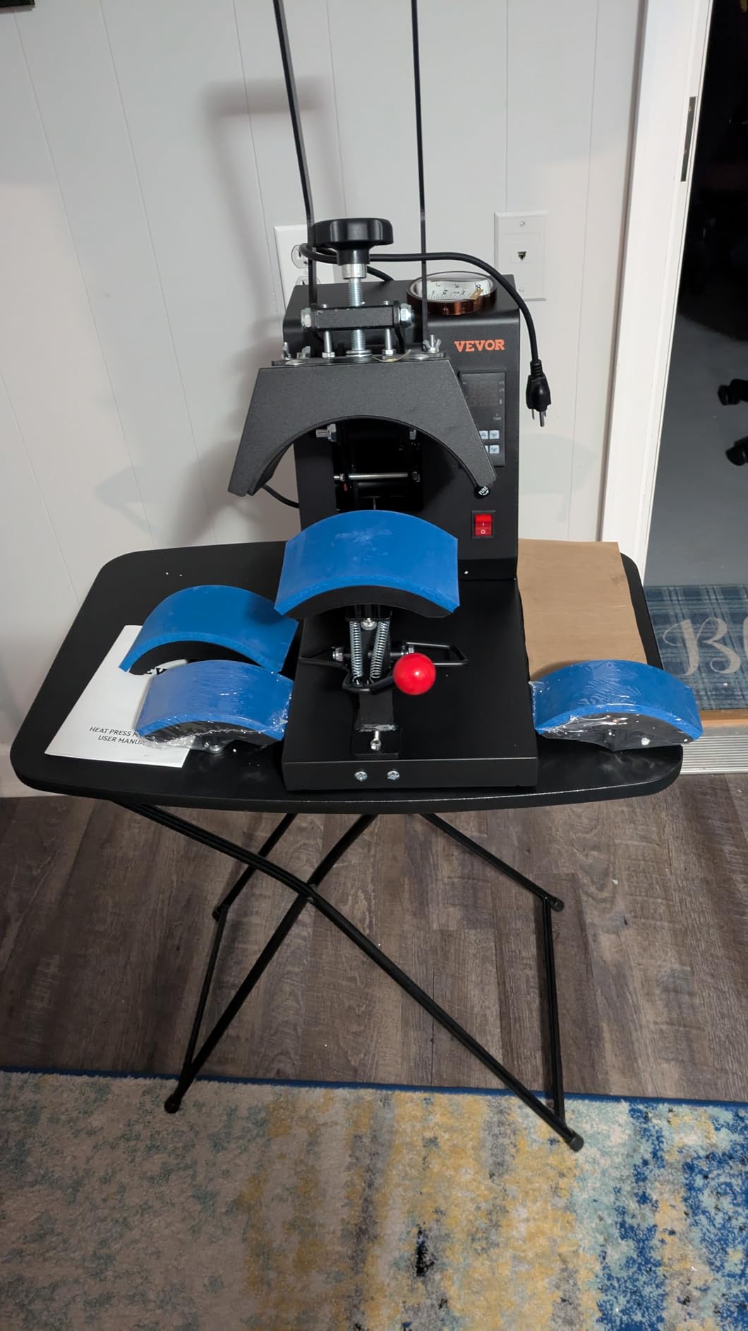 VEVOR 4-in-1 Heat Press Machine for Hats | 6x3 inches Curved Teflon-Coated Heat Plate, Easy Temperature Control, Non-Slip Base customer photo 2
