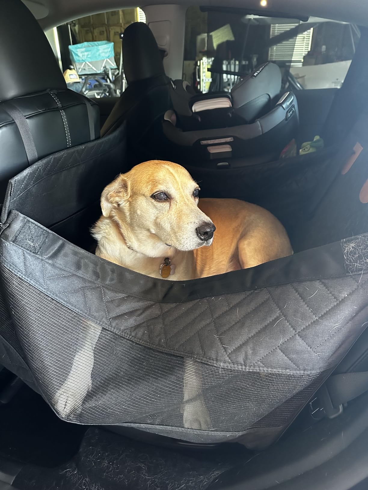 TKYZ Large Dog Car Seat, Back Seat Extender for Dogs, Waterproof Medium Dog Seat Cover for Backseat, Pet Bed for Car Hammock (Black-L) customer photo 1