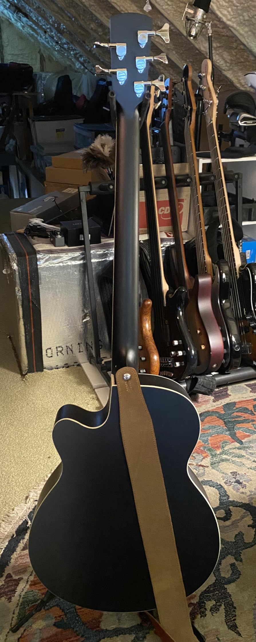 TARIO Fretless 5 String Electric Acoustic Bass spruce top Mahogany back & sides (Fretless) customer photo 1